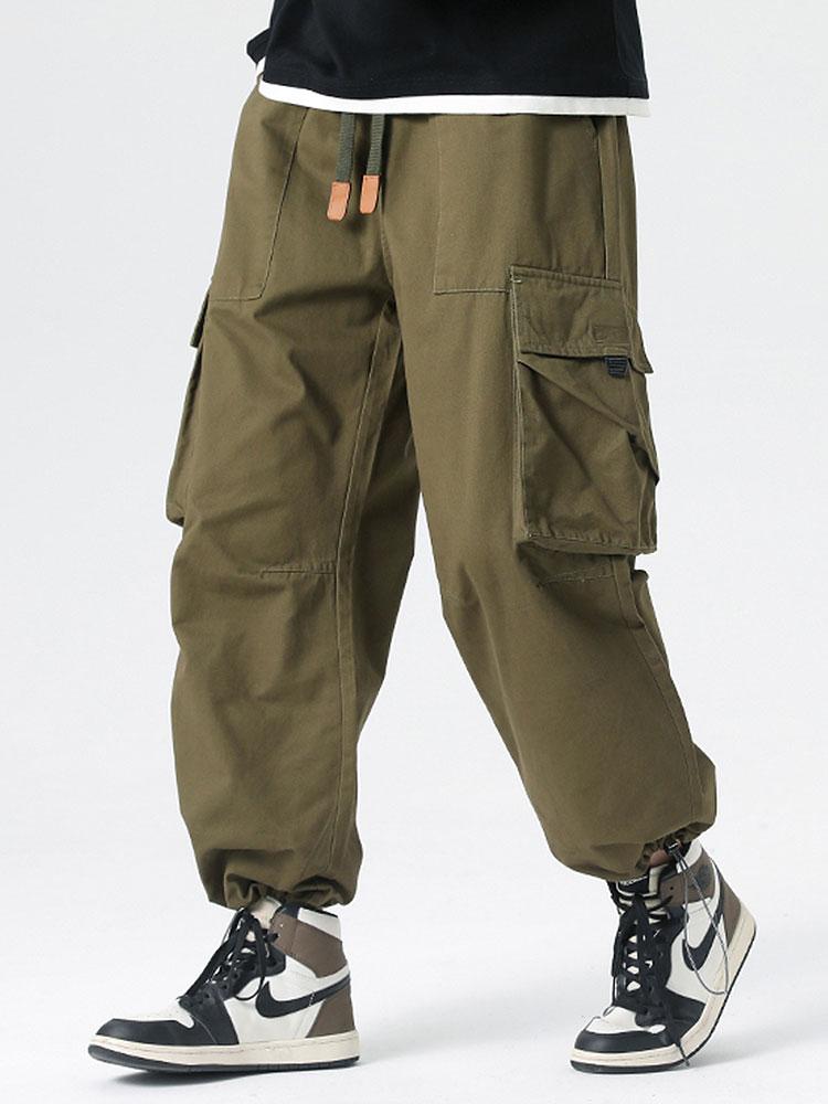 Elastic Drawstring Cuff Parachute Cargo Pants