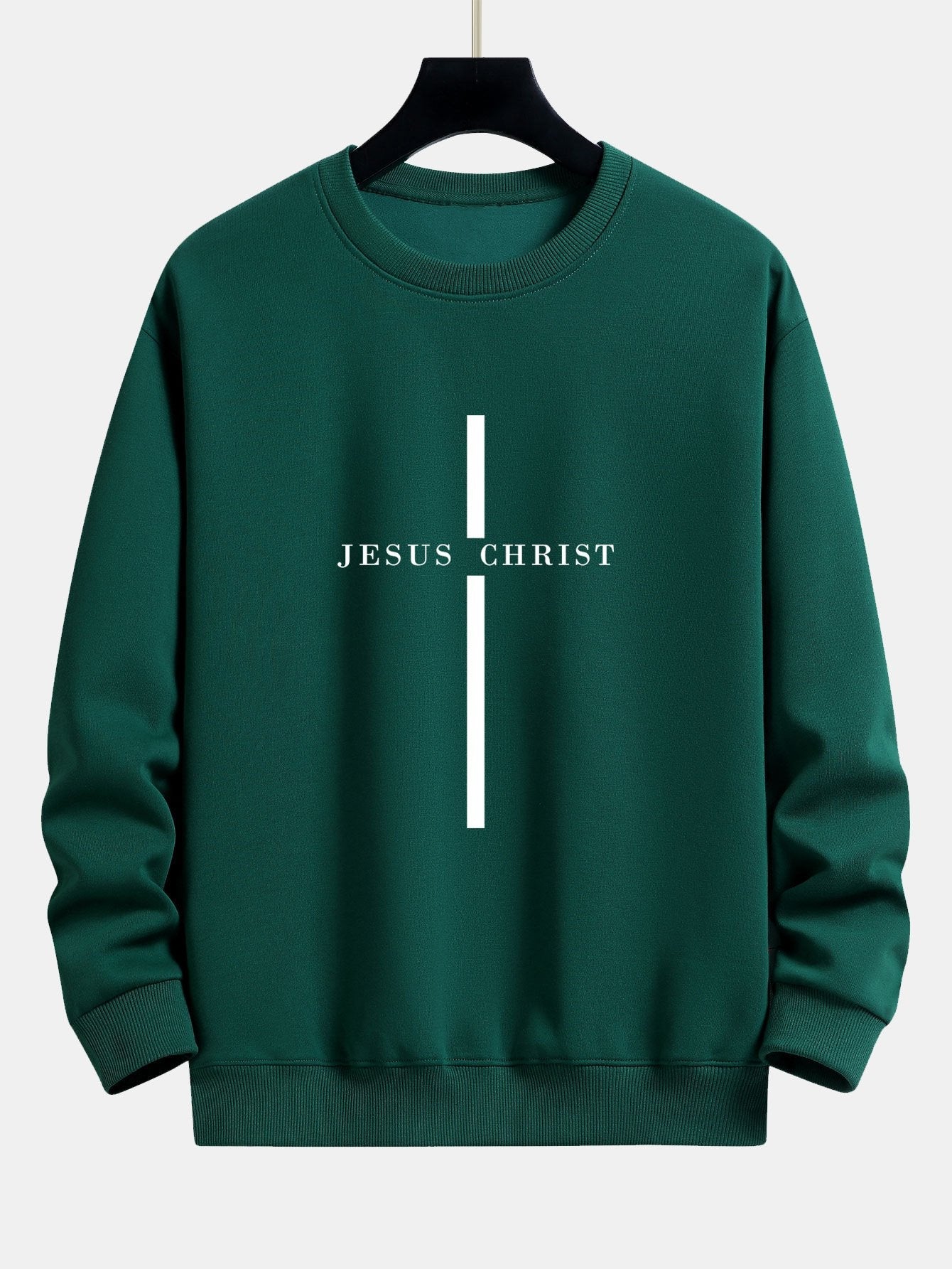 Sweat-shirt décontracté à imprimé rayé Jesus Christ