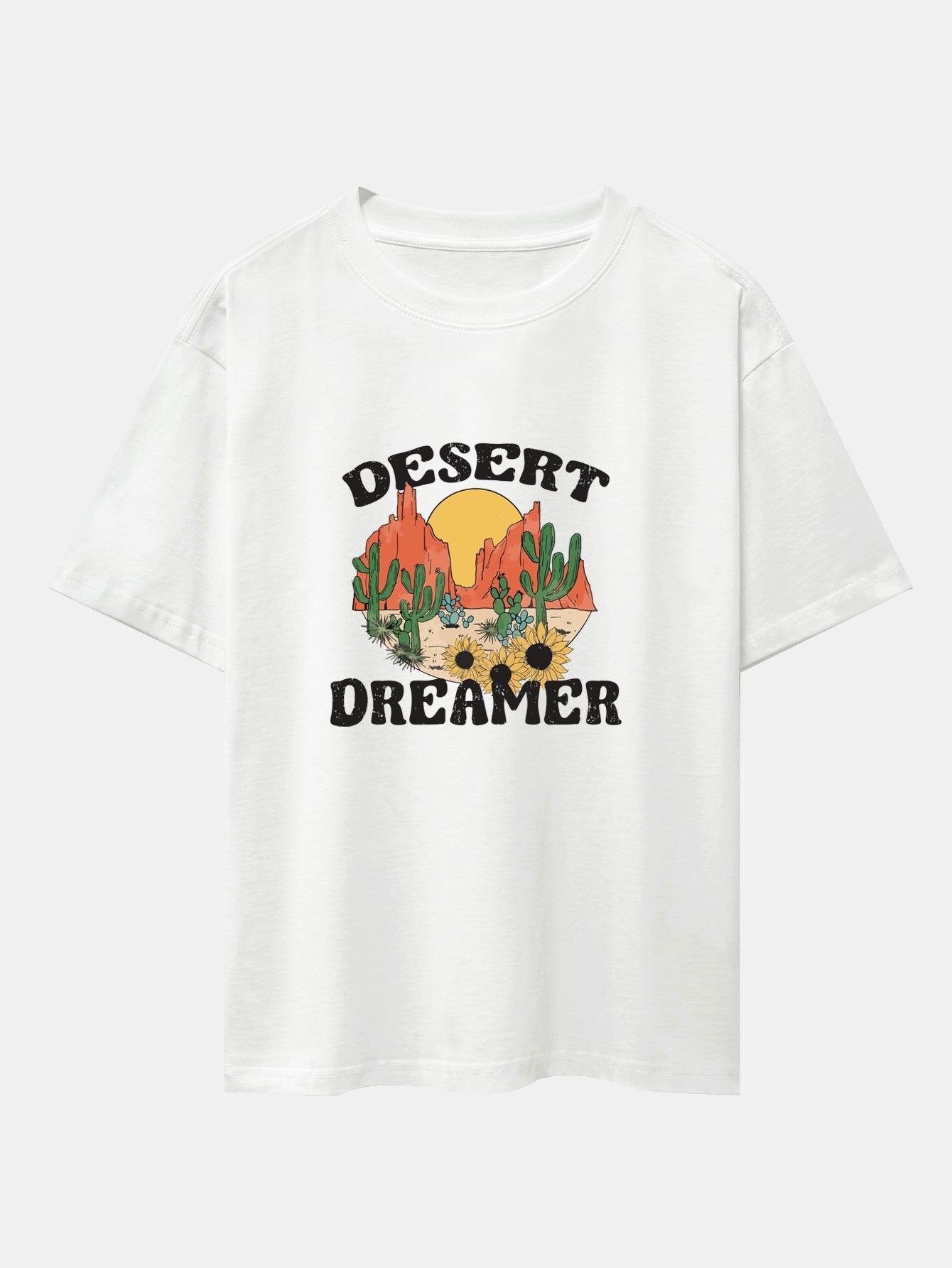 Vintage Desert Cactus Print Heavy Weight Oversize T-Shirt