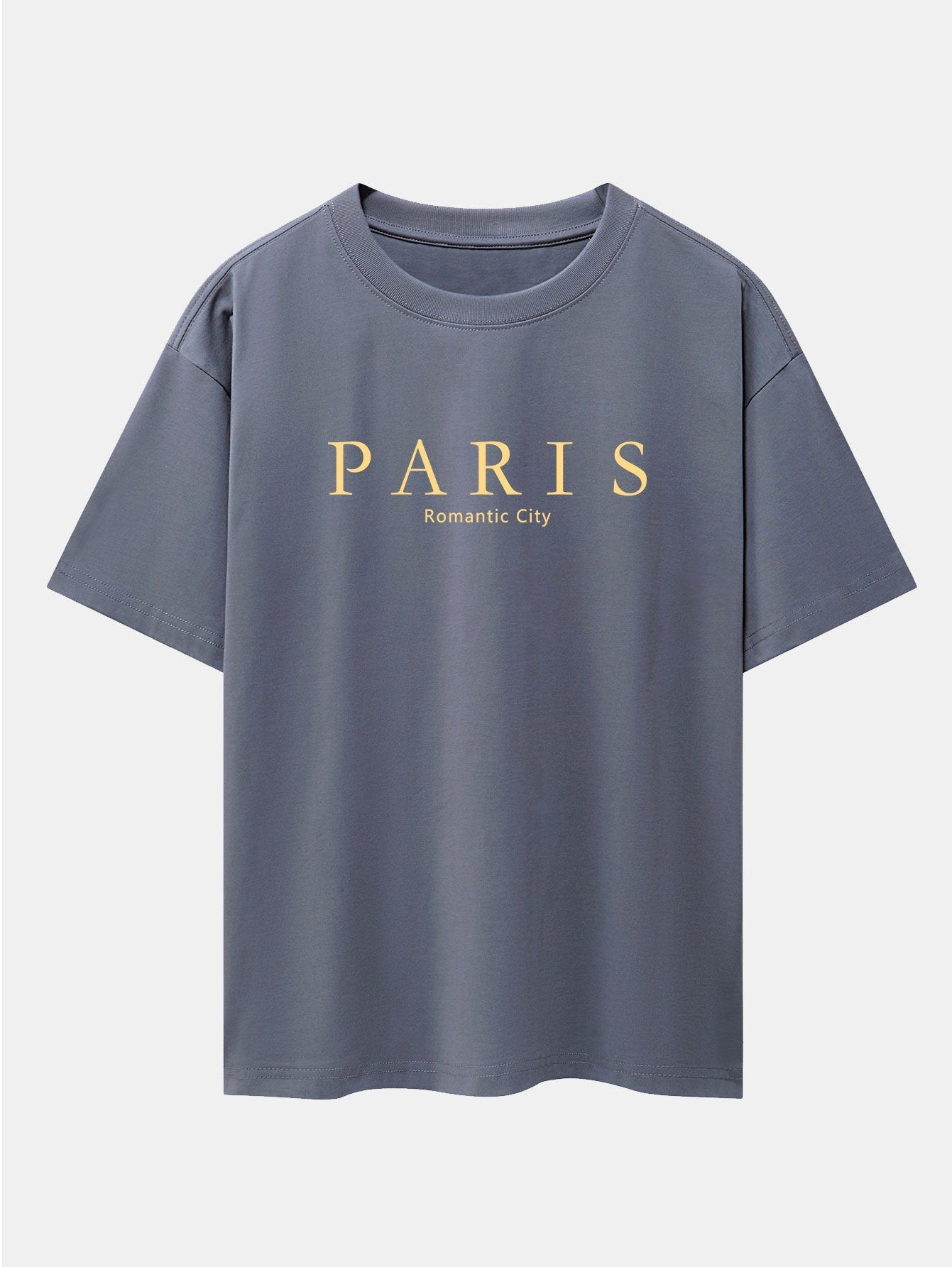 Paris Slogan Print Drop Shoulder Oversize T-Shirt