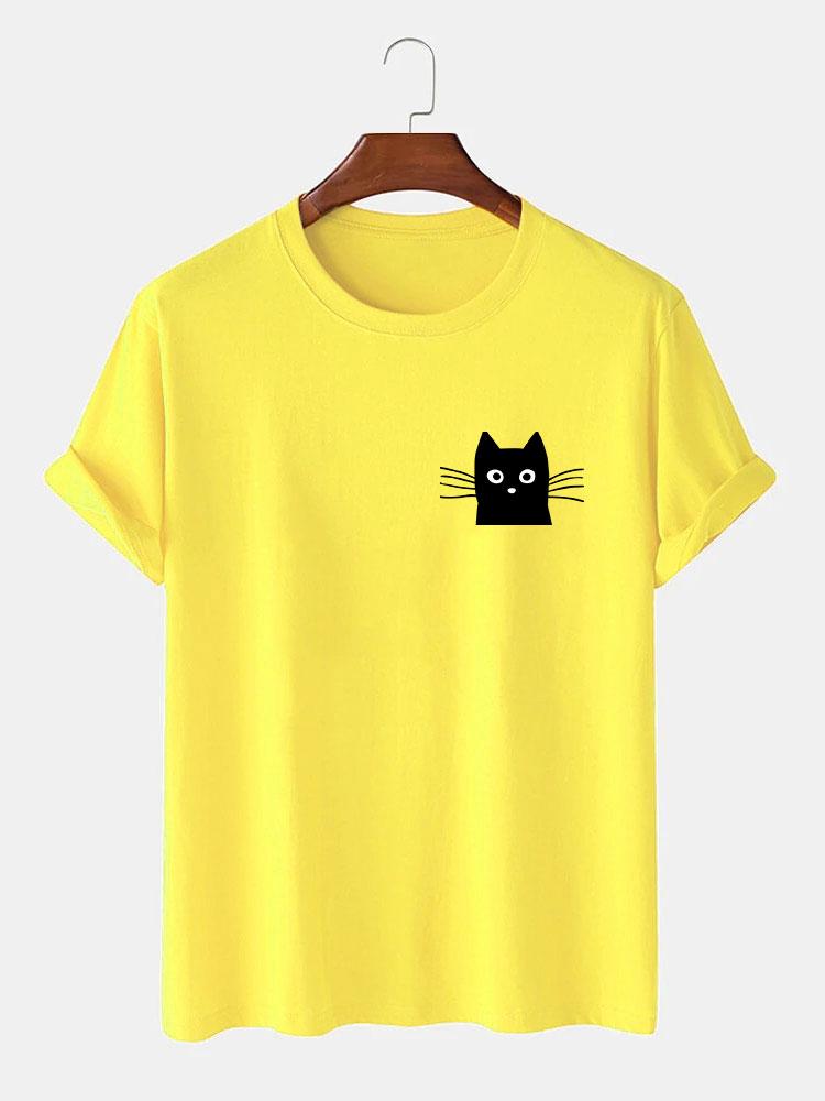 Cat Face Print T-Shirt