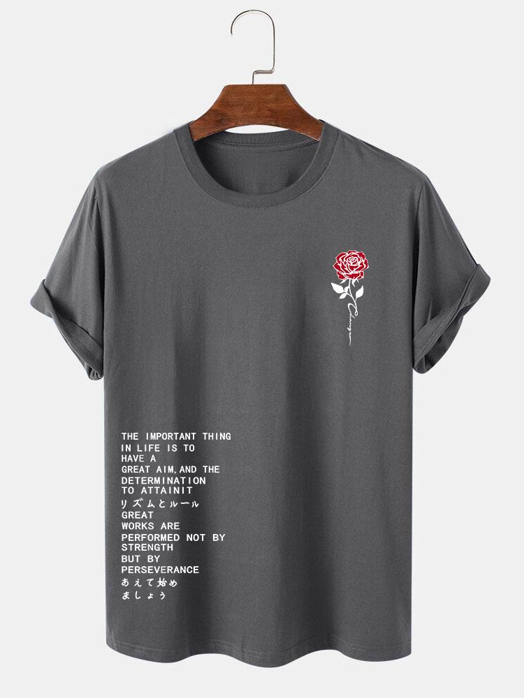 Rose Slogan Print T-Shirt