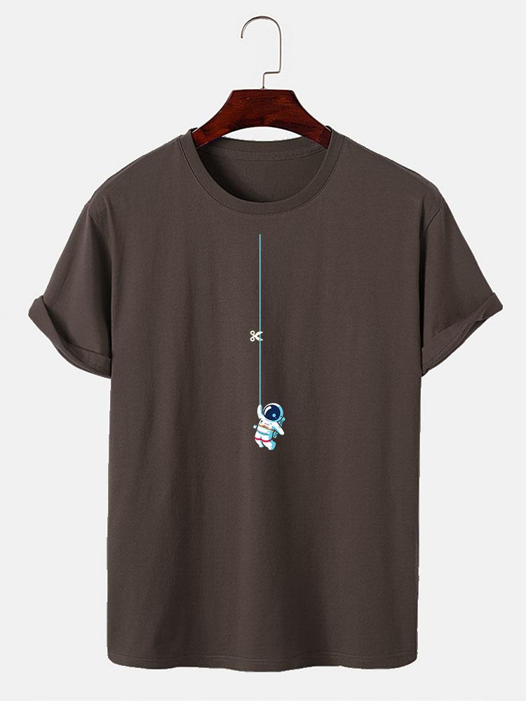 Astronaut On A String Print T-Shirt