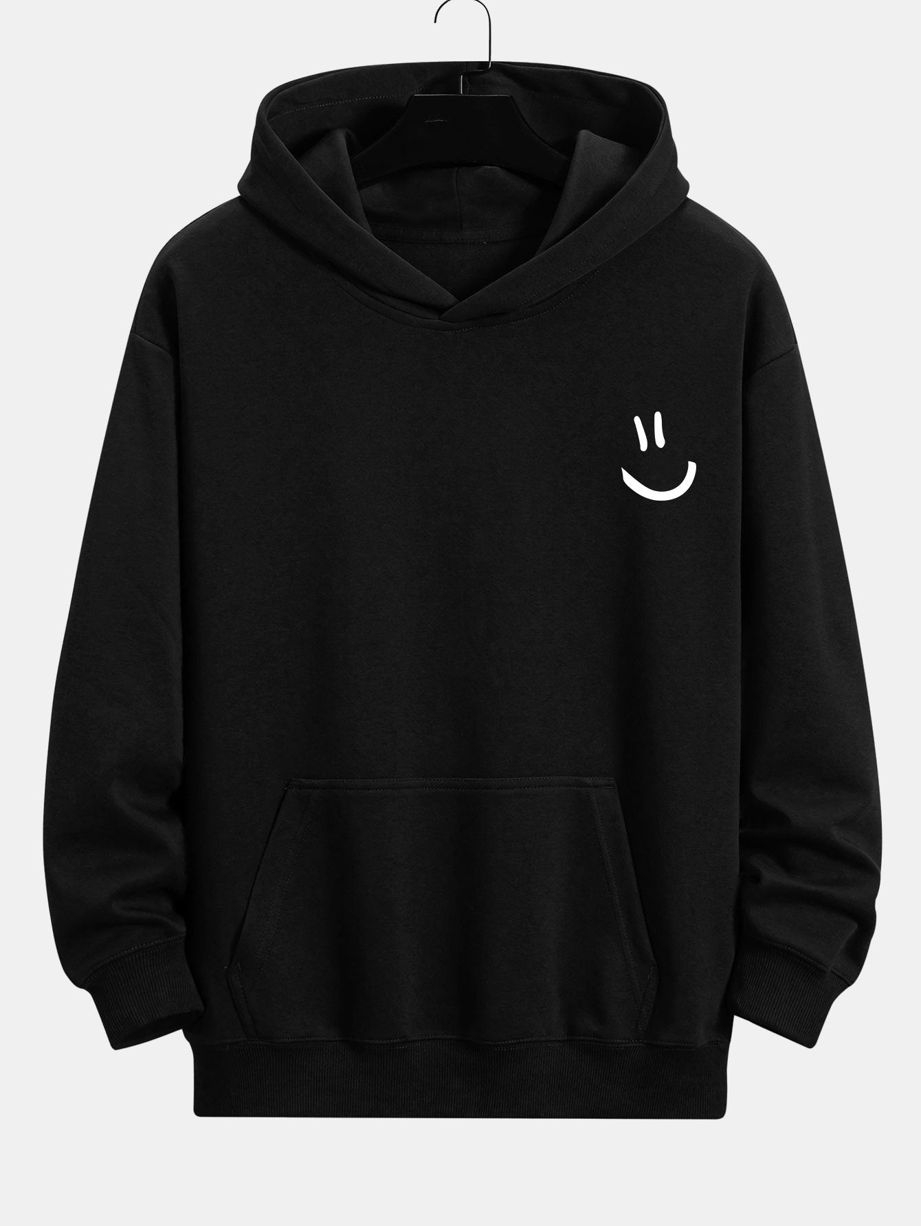 Smiley Face Print Relax Fit Hoodie