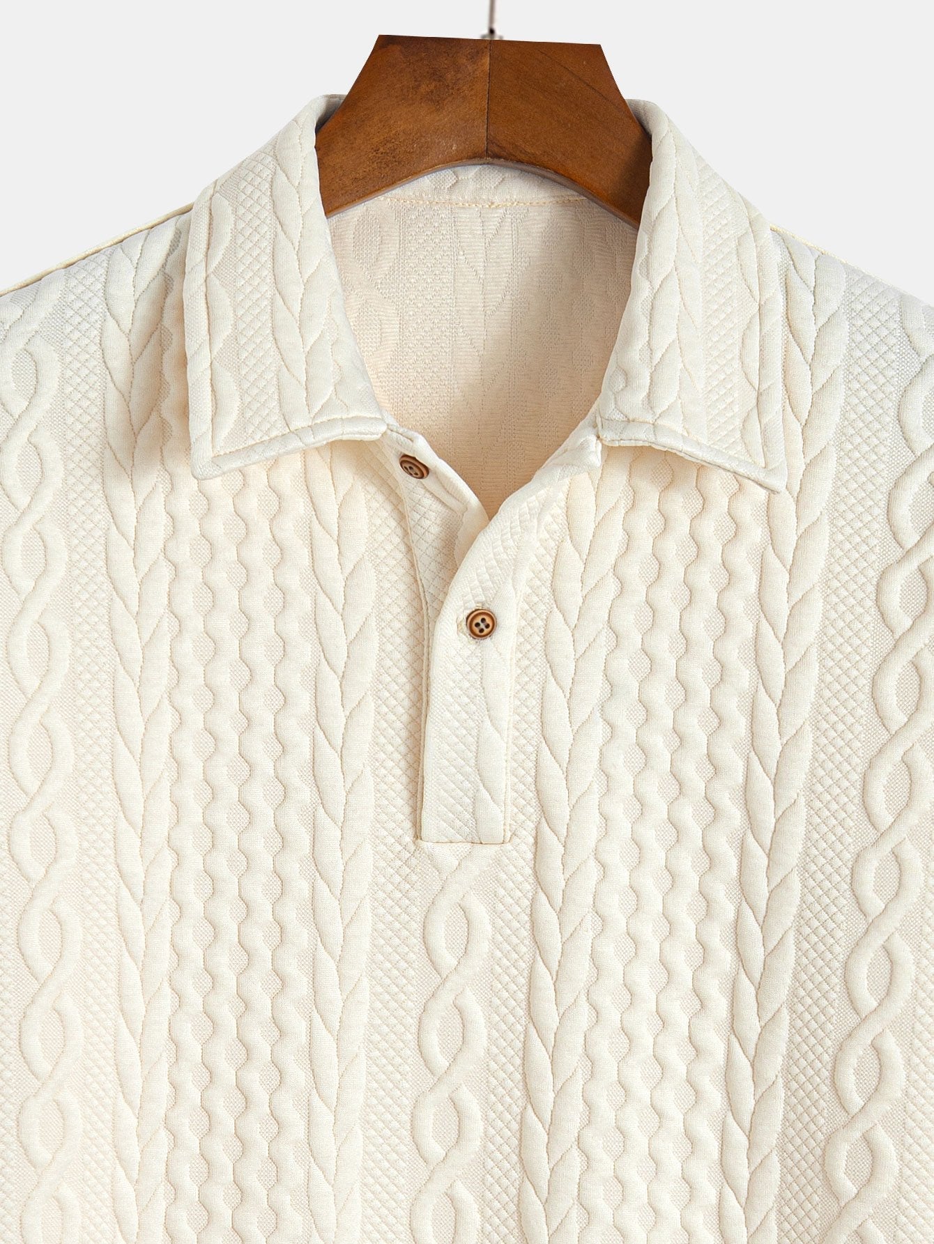 Polo jacquard texturé torsadé