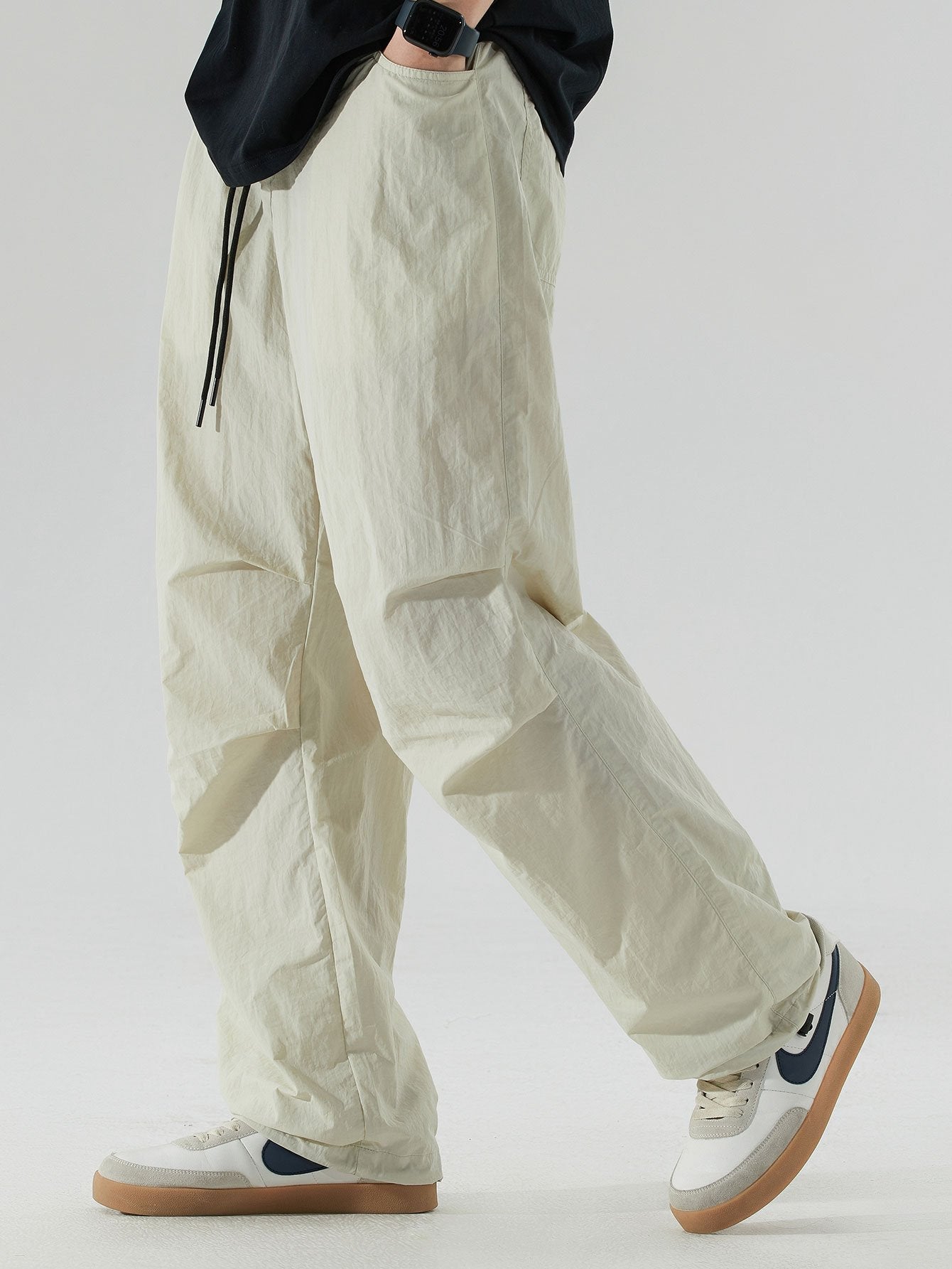 Elastic Waist Parachute Pants