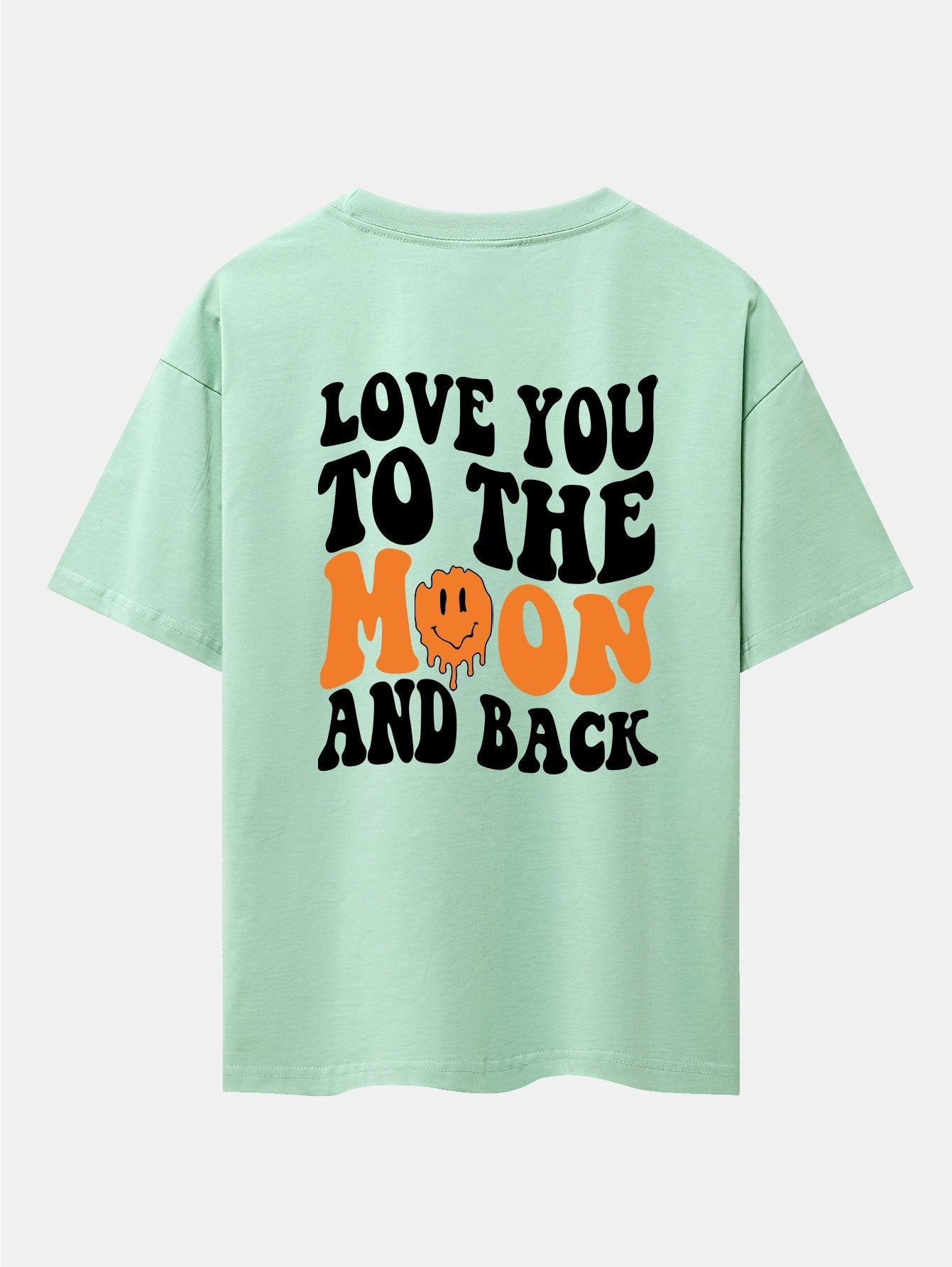 Smiley Slogan Back Print Drop Shoulder Oversize T-Shirt