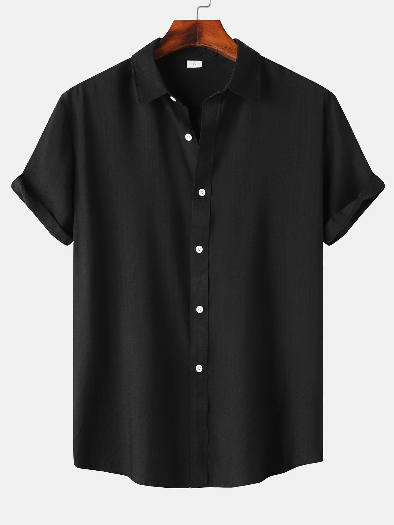 Chemise boutonnée texturée à manches courtes