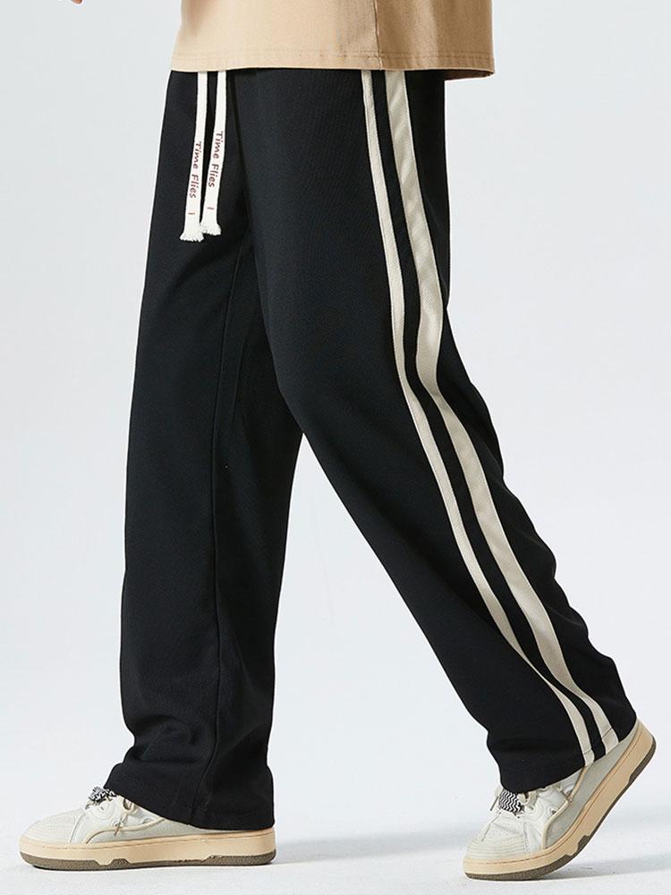 Vintage Side Stripe Loose Fit Straight Leg Pants