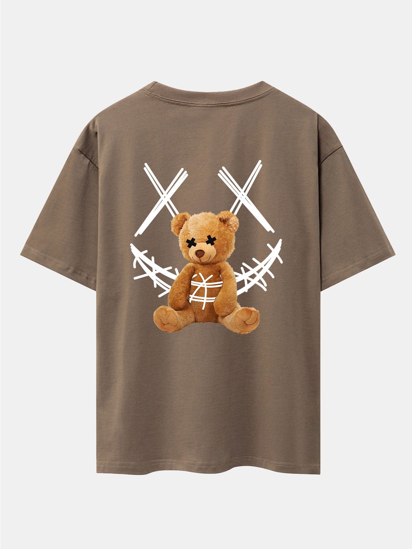 Smiley Bear Back Print Heavy Weight Oversize T-Shirt