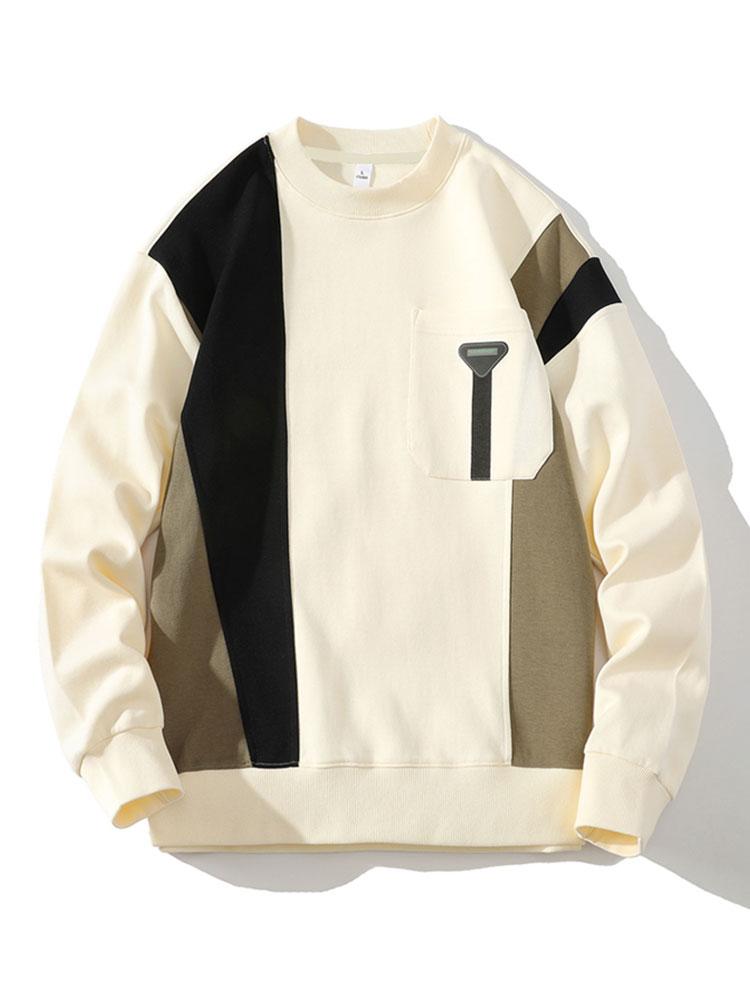 Sweat-shirt color block avec poche