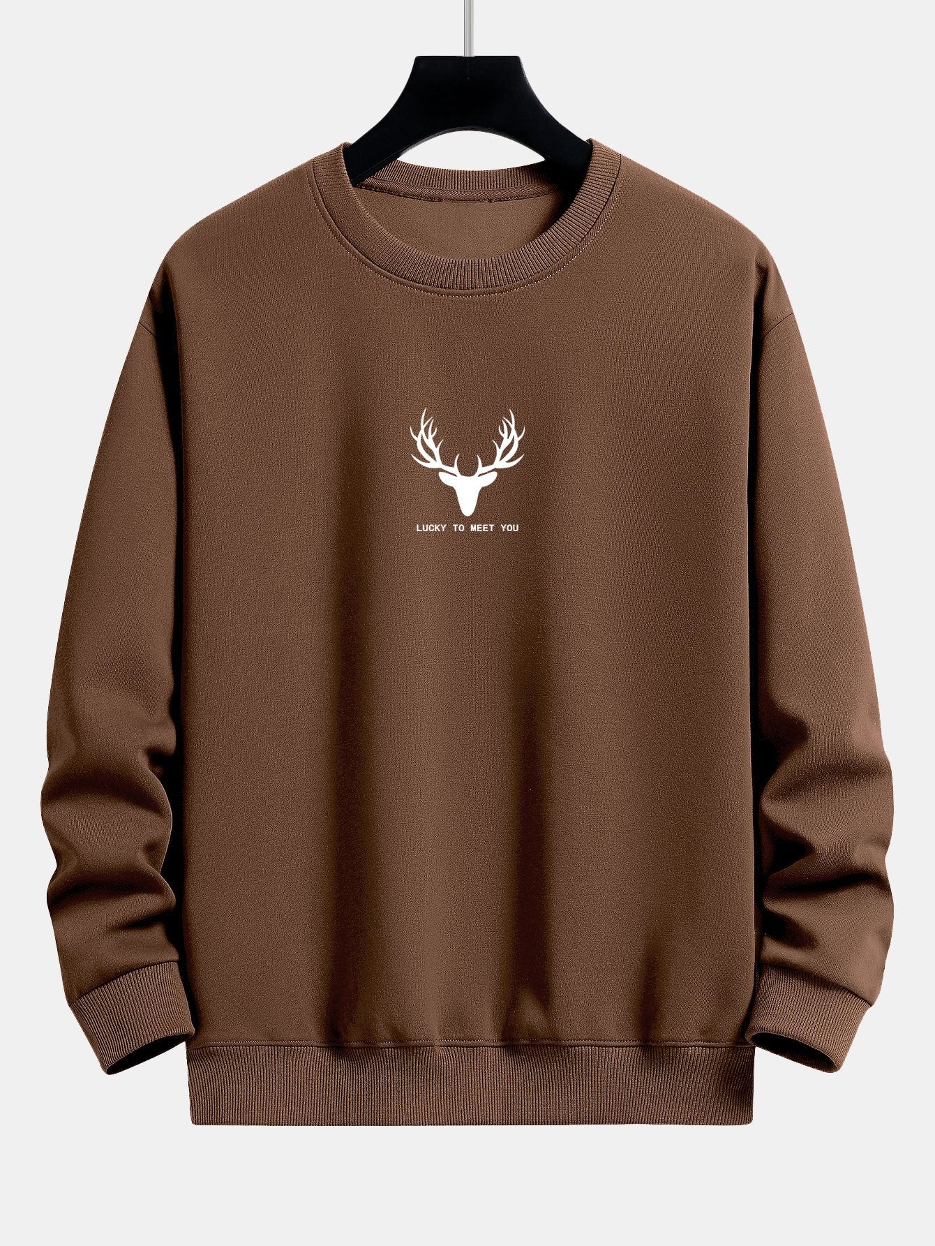 Sweat-shirt coupe décontractée à imprimé tête de cerf Silhouette