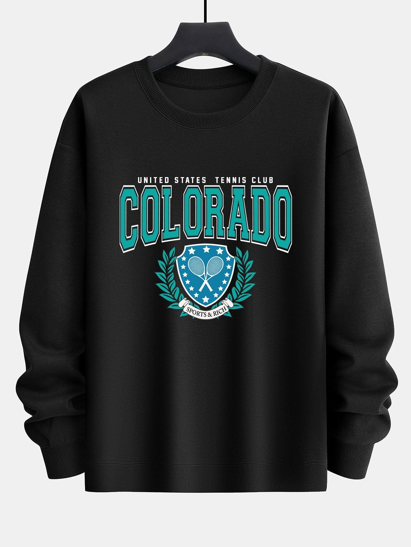 Colorado Tennis - Sweat-shirt coupe décontractée à imprimé universitaire