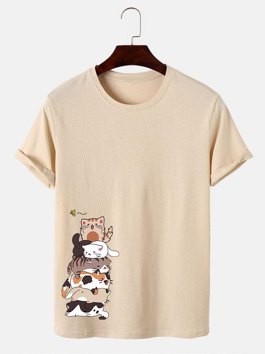 T-shirt imprimé chat de dessin animé