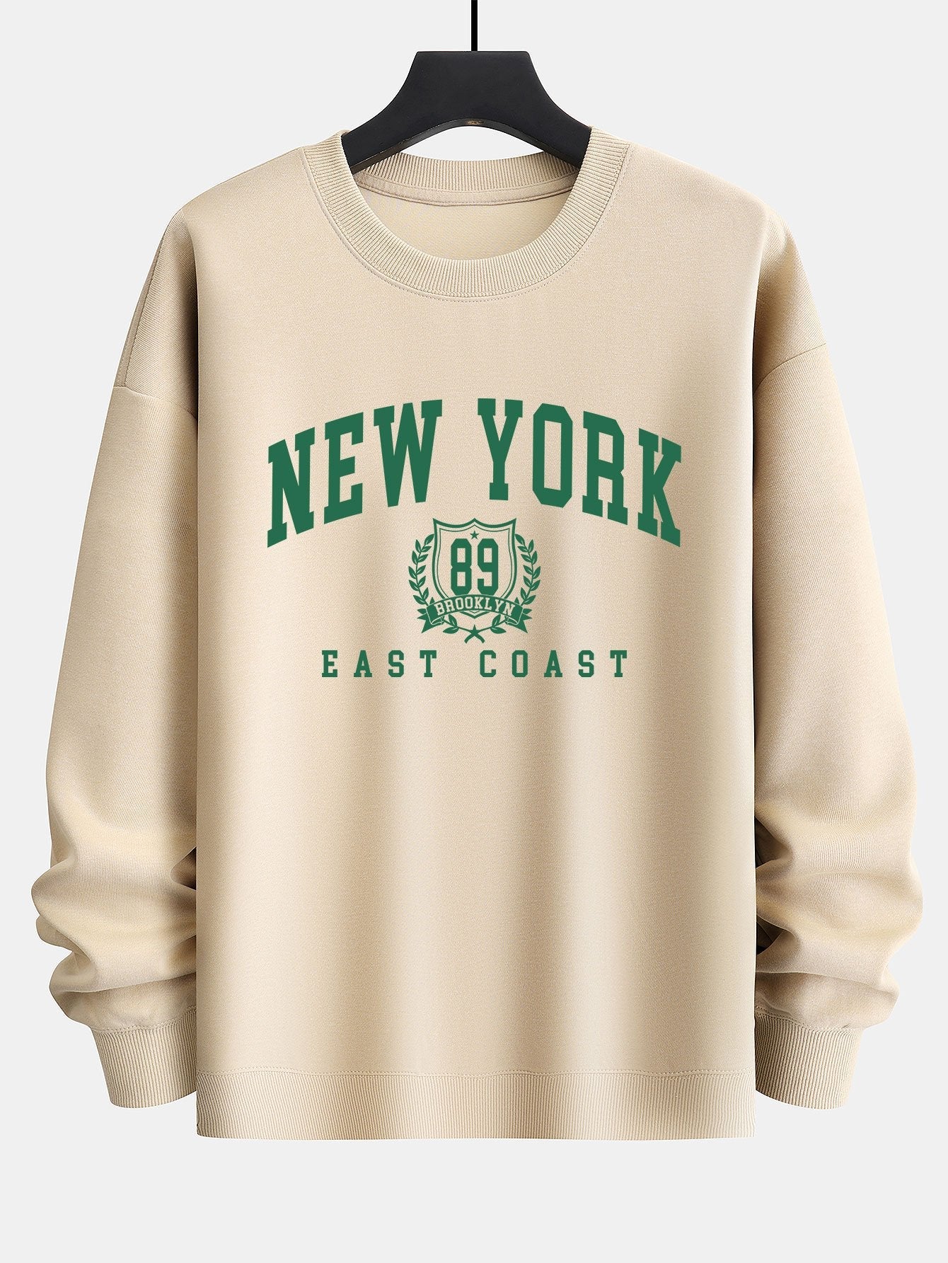 Sweat-shirt coupe décontractée à imprimé universitaire New York