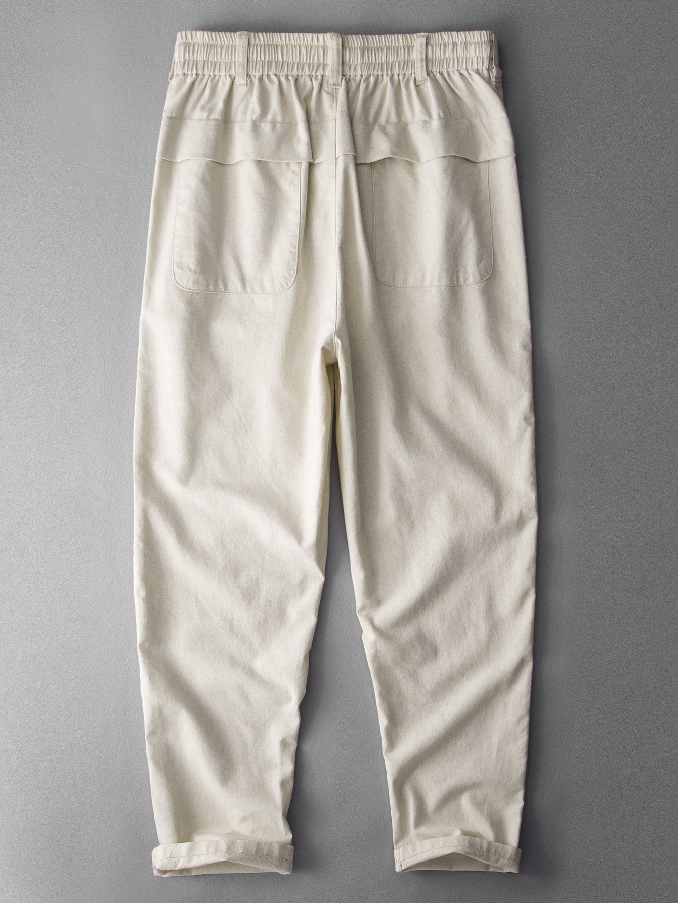 Straight Leg Linen Cotton Blend Pants