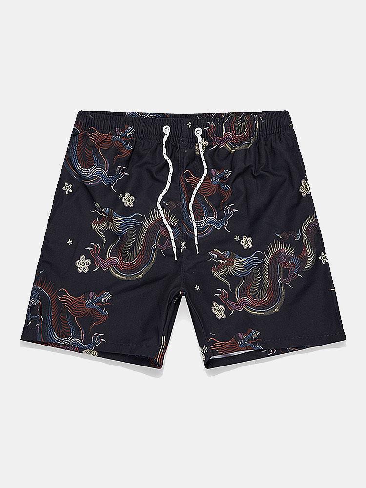 Short de bain à imprimé dragon