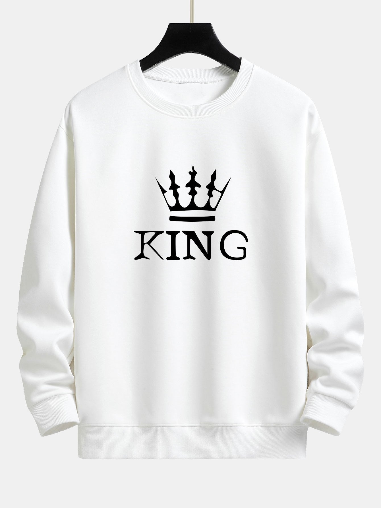 Sweat-shirt coupe décontractée à imprimé King Crown