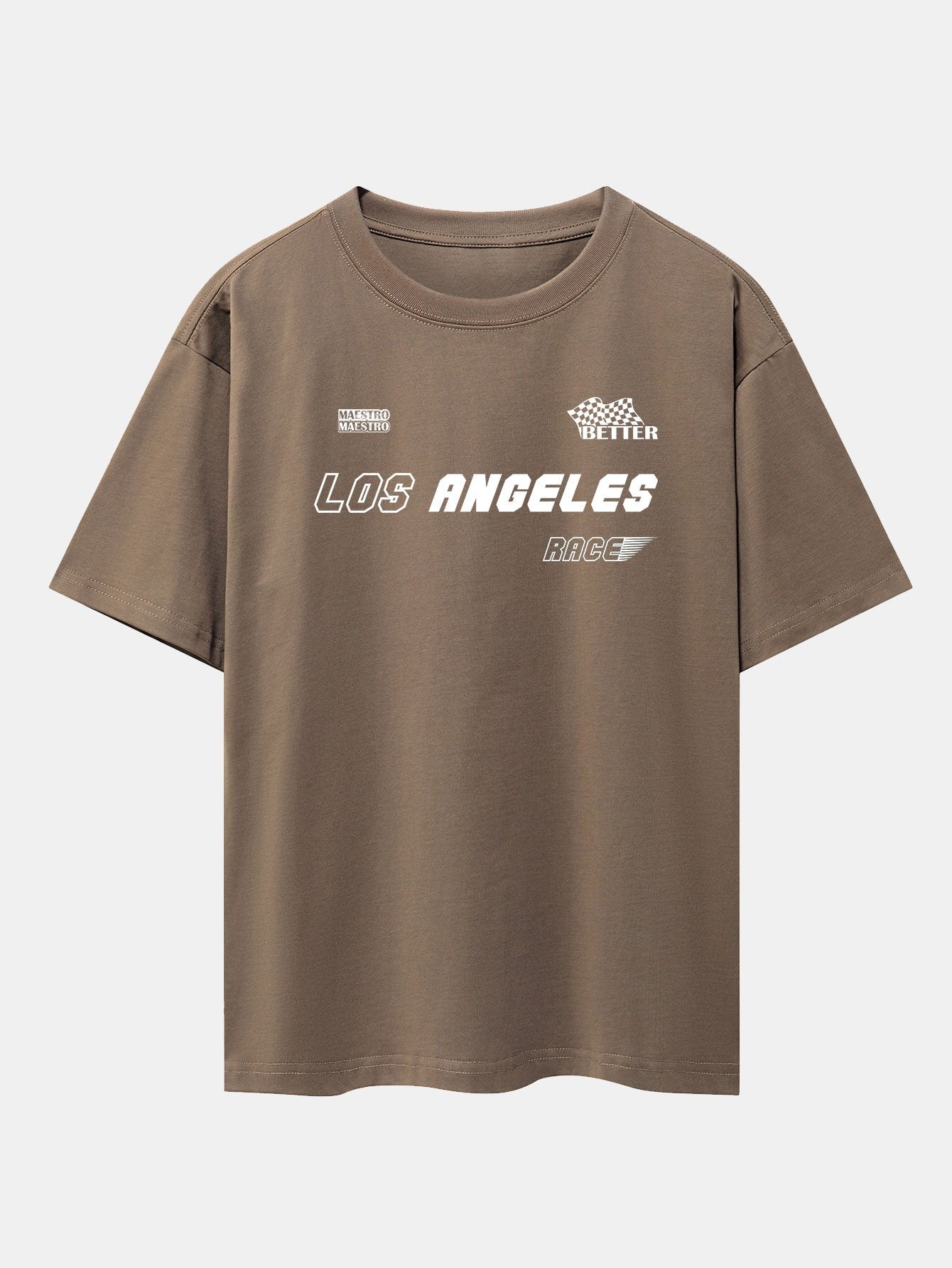 Los Angeles Slogan Print Drop Shoulder Oversize T-Shirt