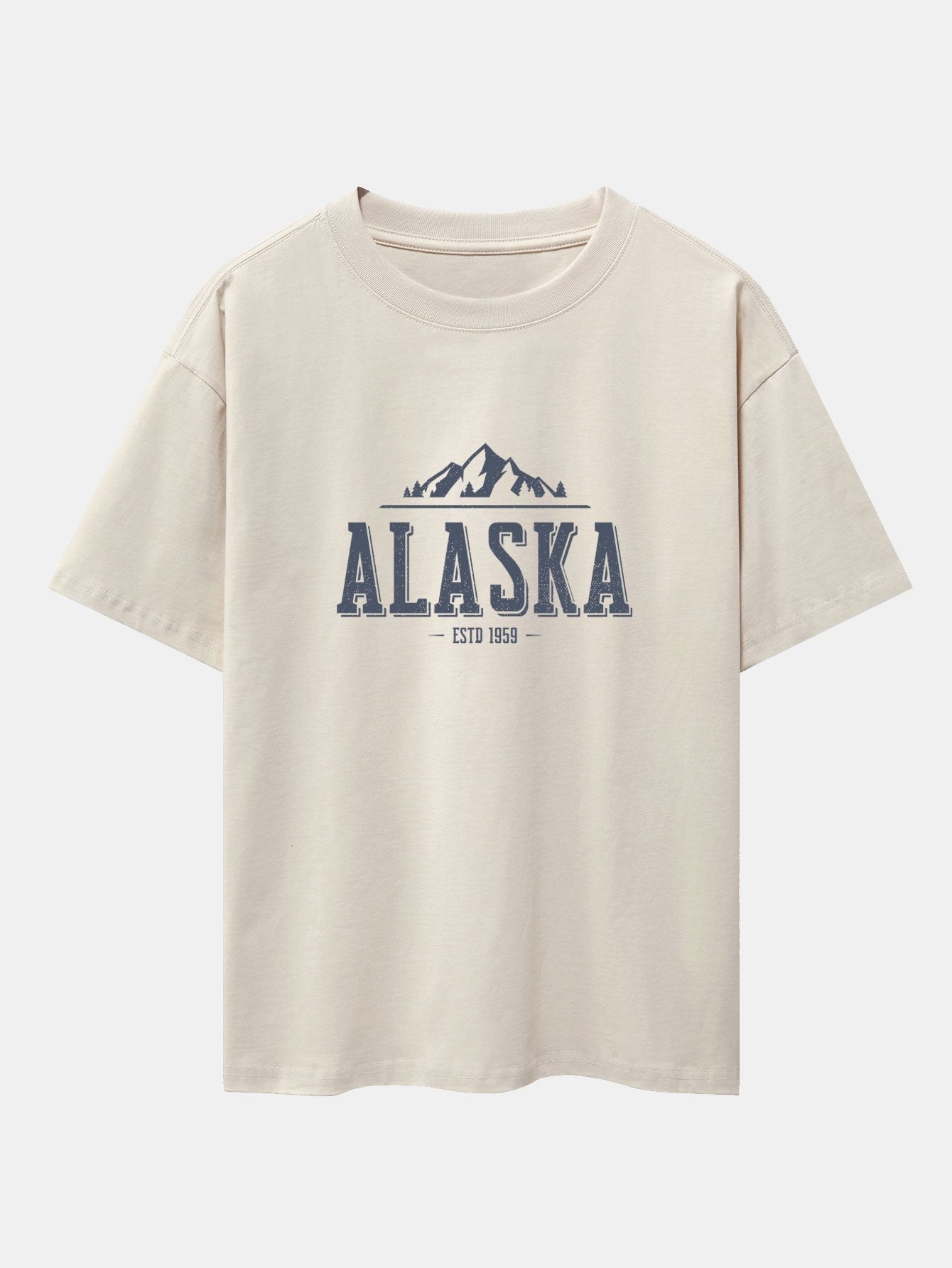 Vintage Alaska Letter Print Heavy Weight Oversize T-Shirt