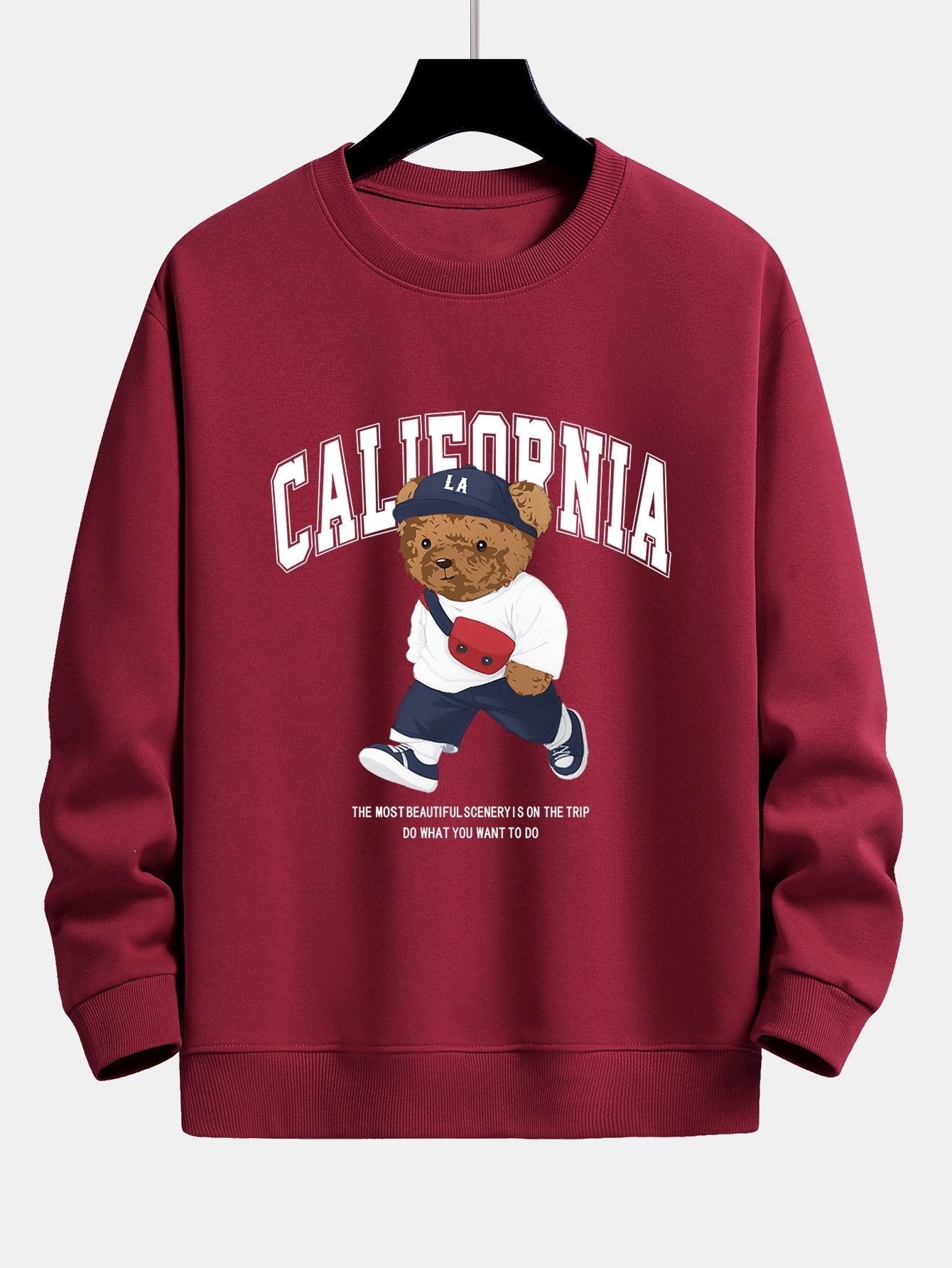 California Fashion - Sweat-shirt coupe décontractée à imprimé ours