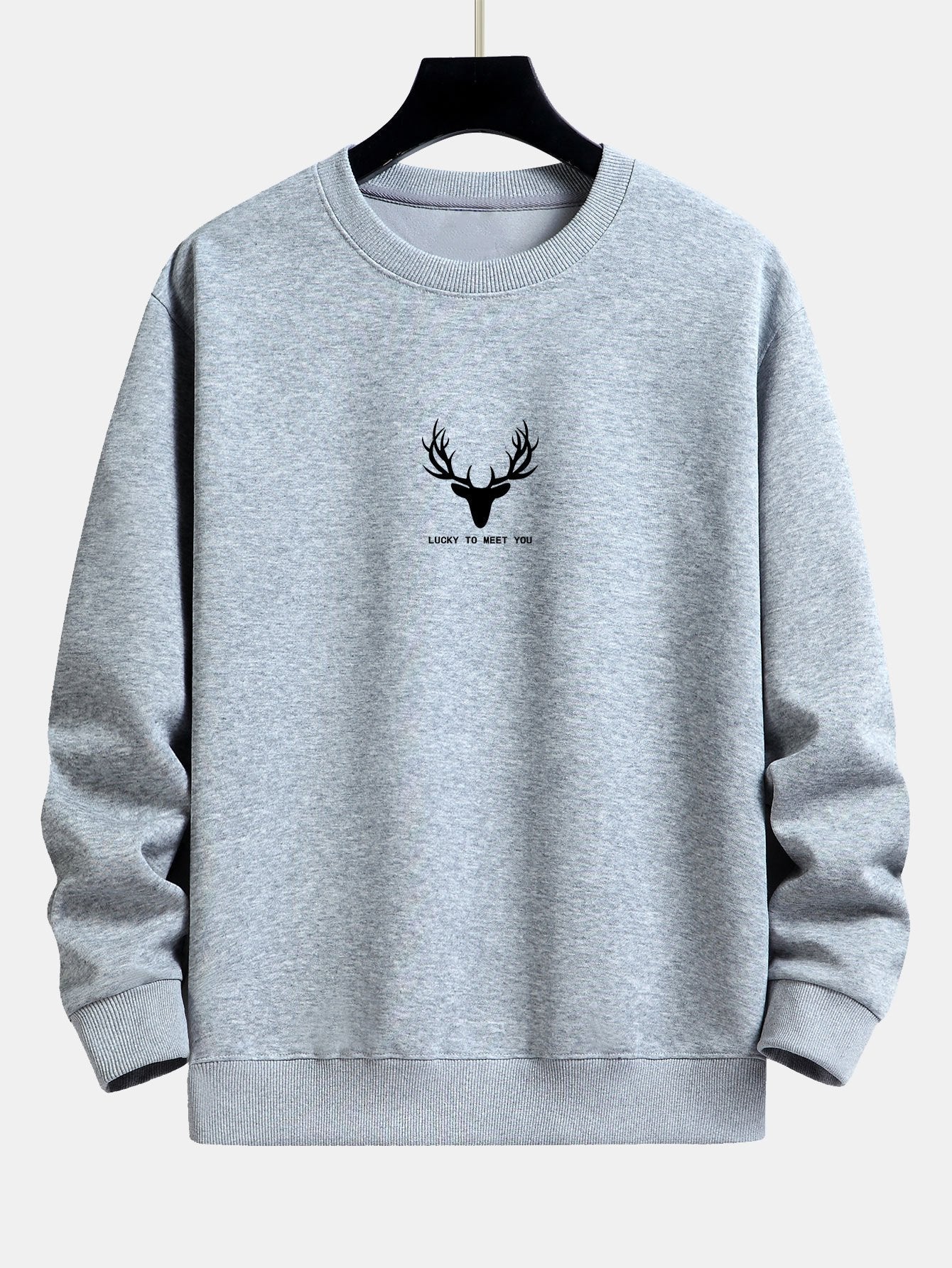 Sweat-shirt coupe décontractée à imprimé tête de cerf Silhouette