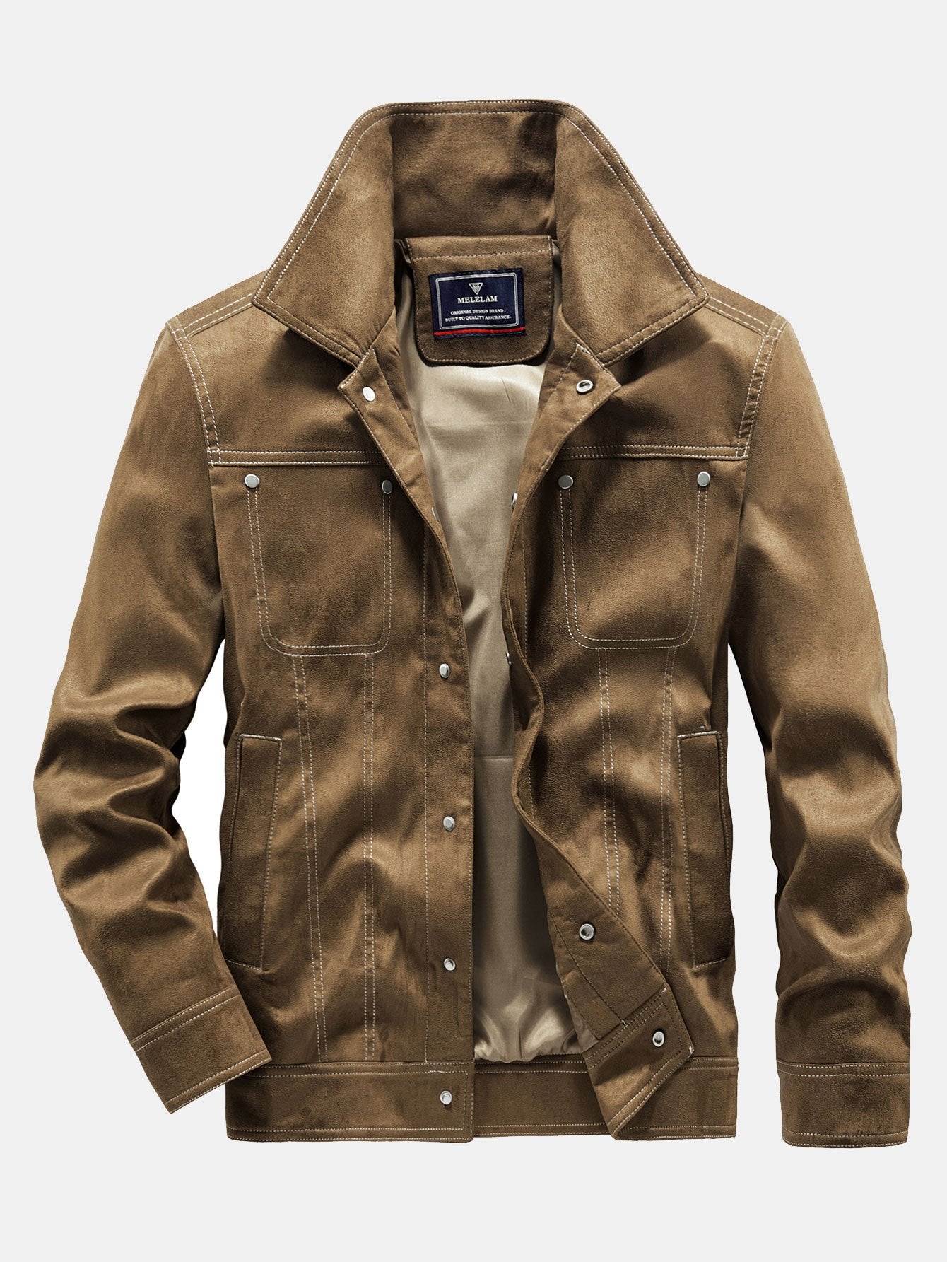 Faux Suede Utility Jacket