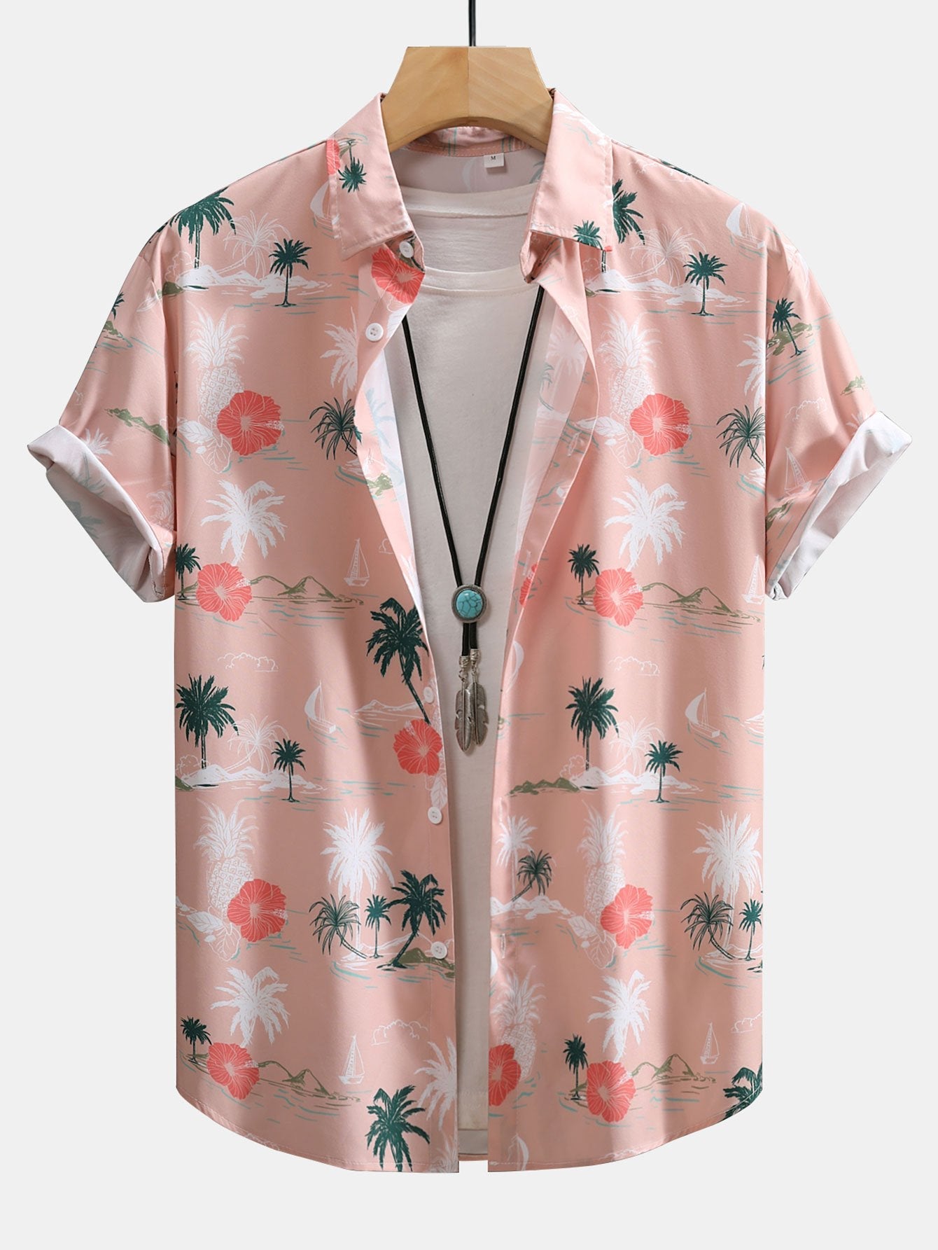 Chemise boutonnée à imprimé plantes tropicales