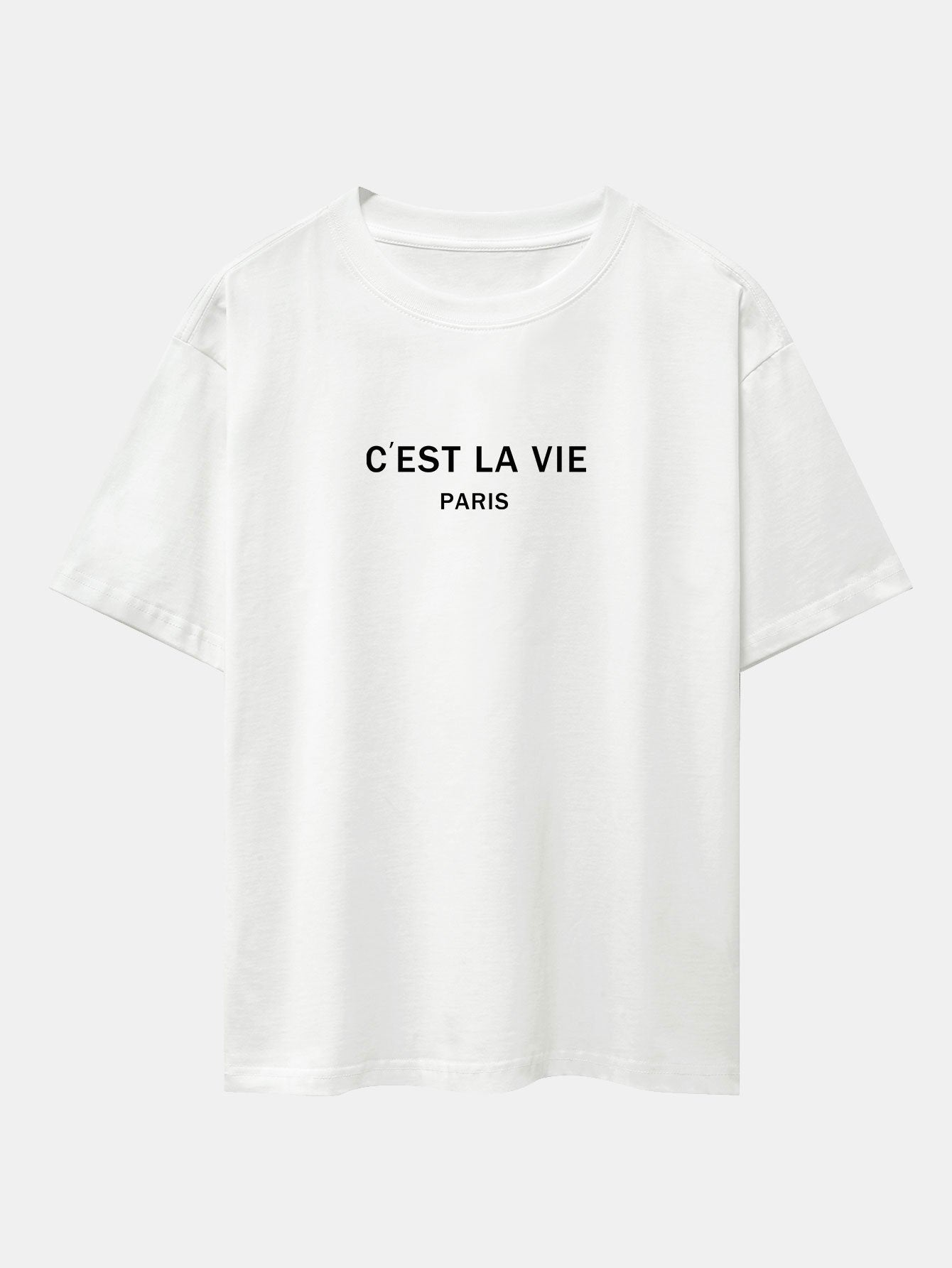 T-shirt oversize à épaules tombantes et imprimé lettre Paris