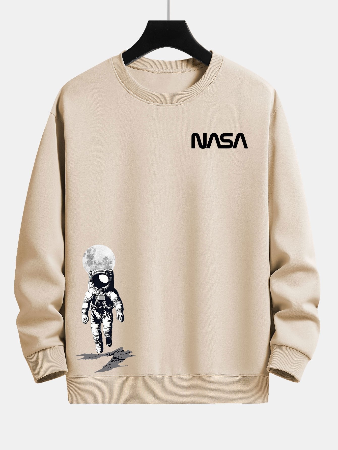 Sweat-shirt coupe décontractée à imprimé astronaute de la NASA