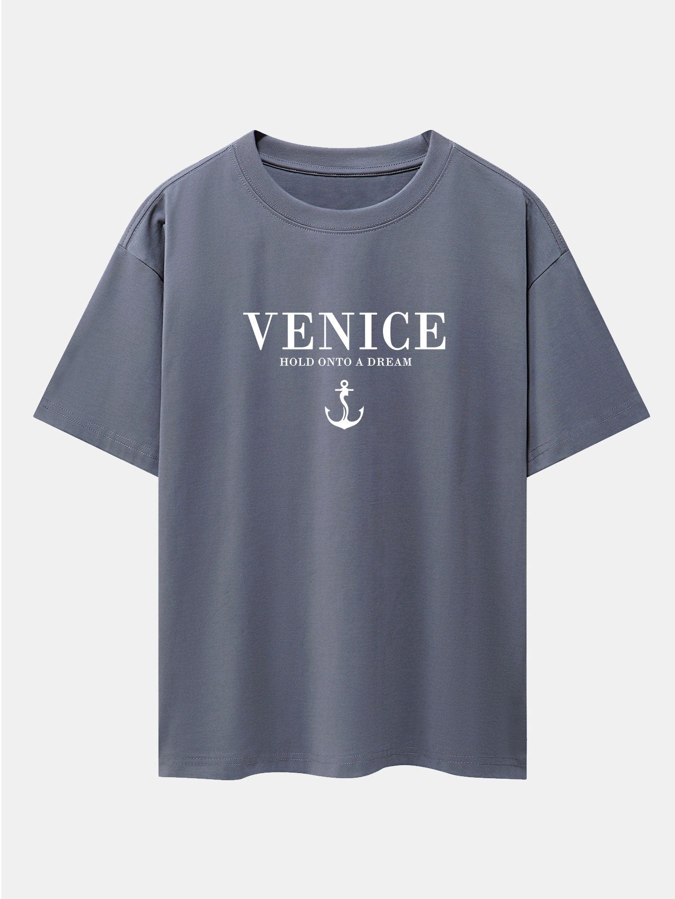 T-shirt oversize à épaules tombantes et imprimé ancre de Venise