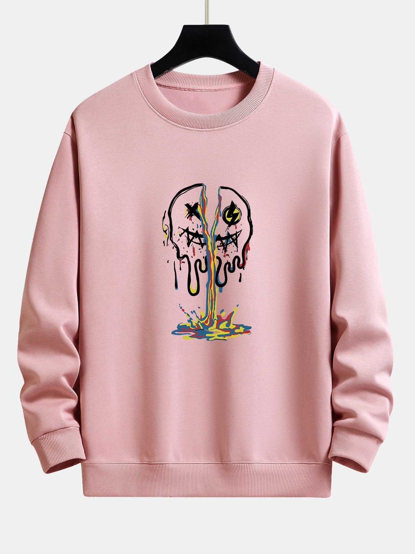 Sweat-shirt Coupe Relax à Imprimé Smiley Dissolvant Coloré