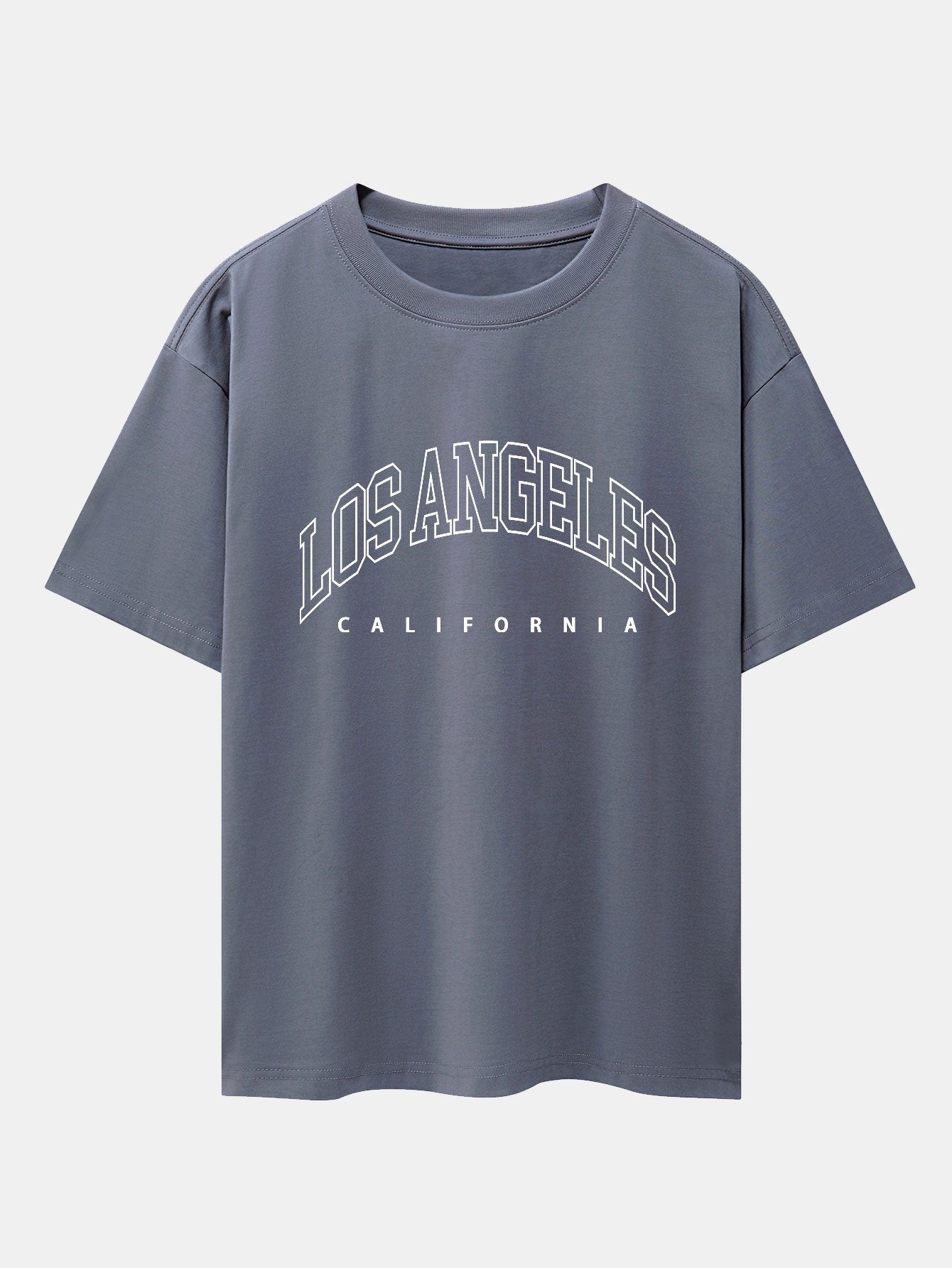 Los Angeles Letter Print Drop Shoulder Oversize T-Shirt