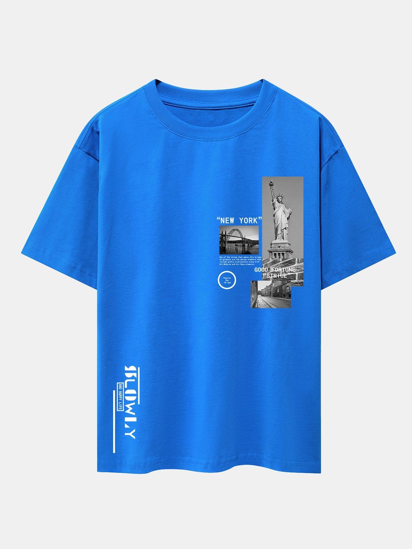 New York Architecture Print Drop Shoulder Oversize T-Shirt