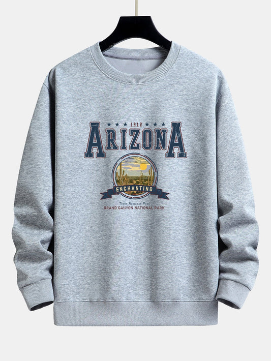 Sweat-shirt coupe décontractée à imprimé illustration de l'Arizona