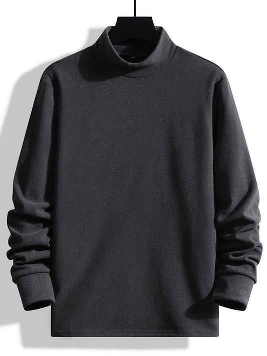 Fleece Long Sleeve Mock Neck T-Shirt