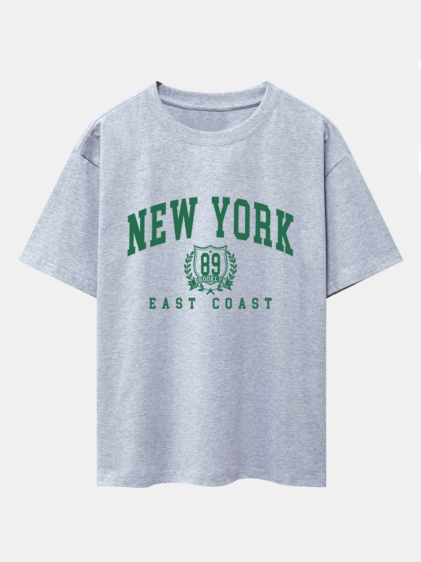 New York Varsity Print Drop Shoulder Oversize T-Shirt