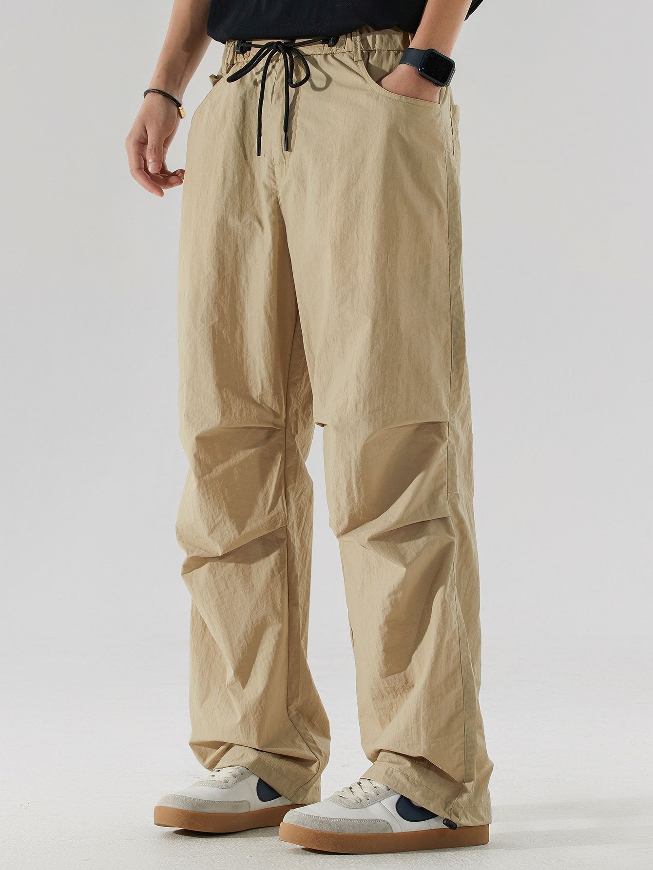 Elastic Waist Parachute Pants