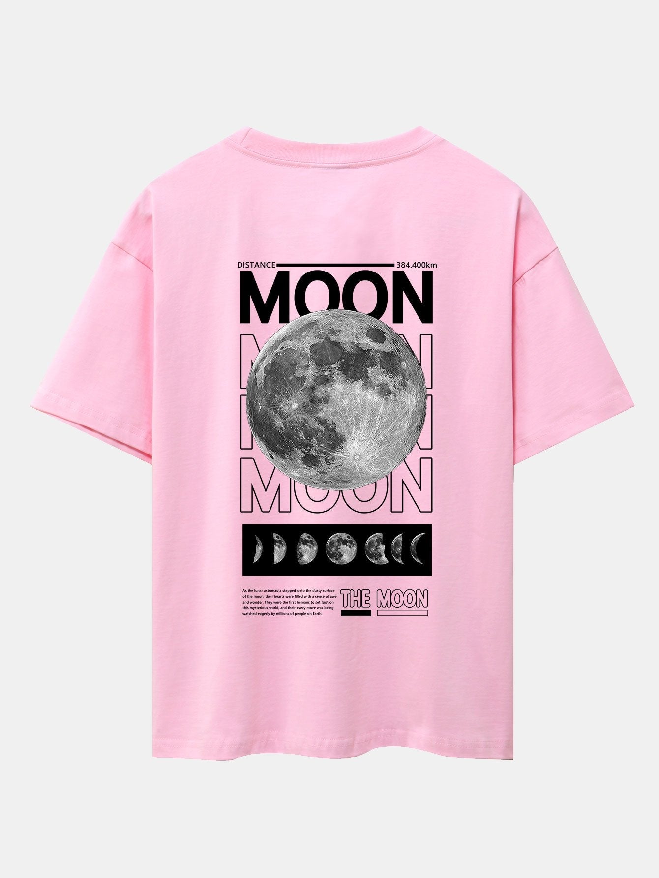 Moon Back Print Drop Shoulder Oversize T-Shirt