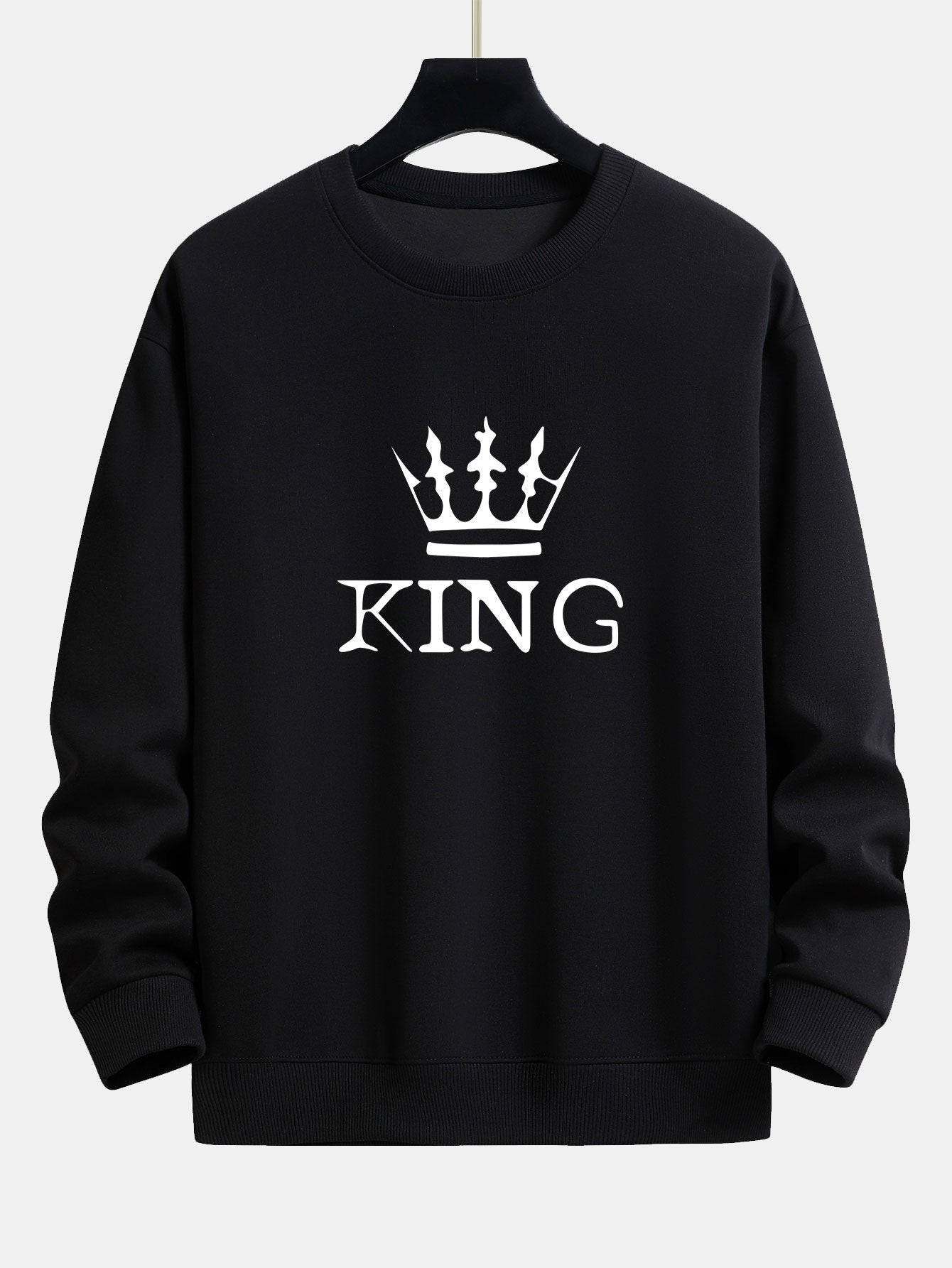 Sweat-shirt coupe décontractée à imprimé King Crown