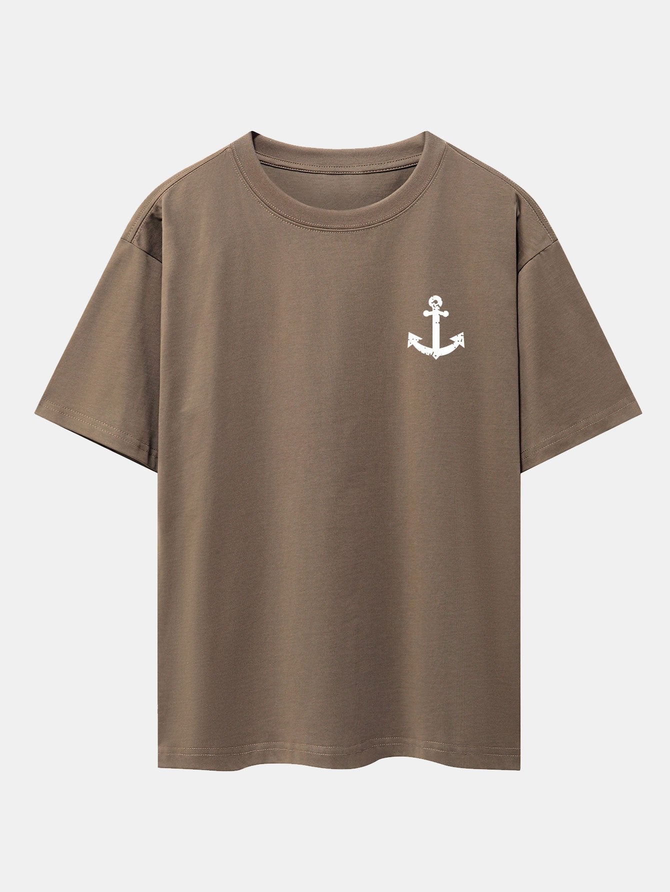 Anchor Print Drop Shoulder Oversize T-Shirt