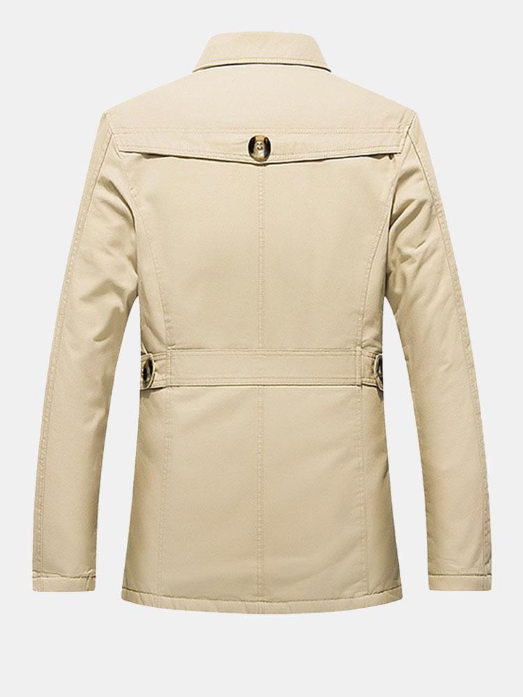 Manteau chino long doublé en peluche