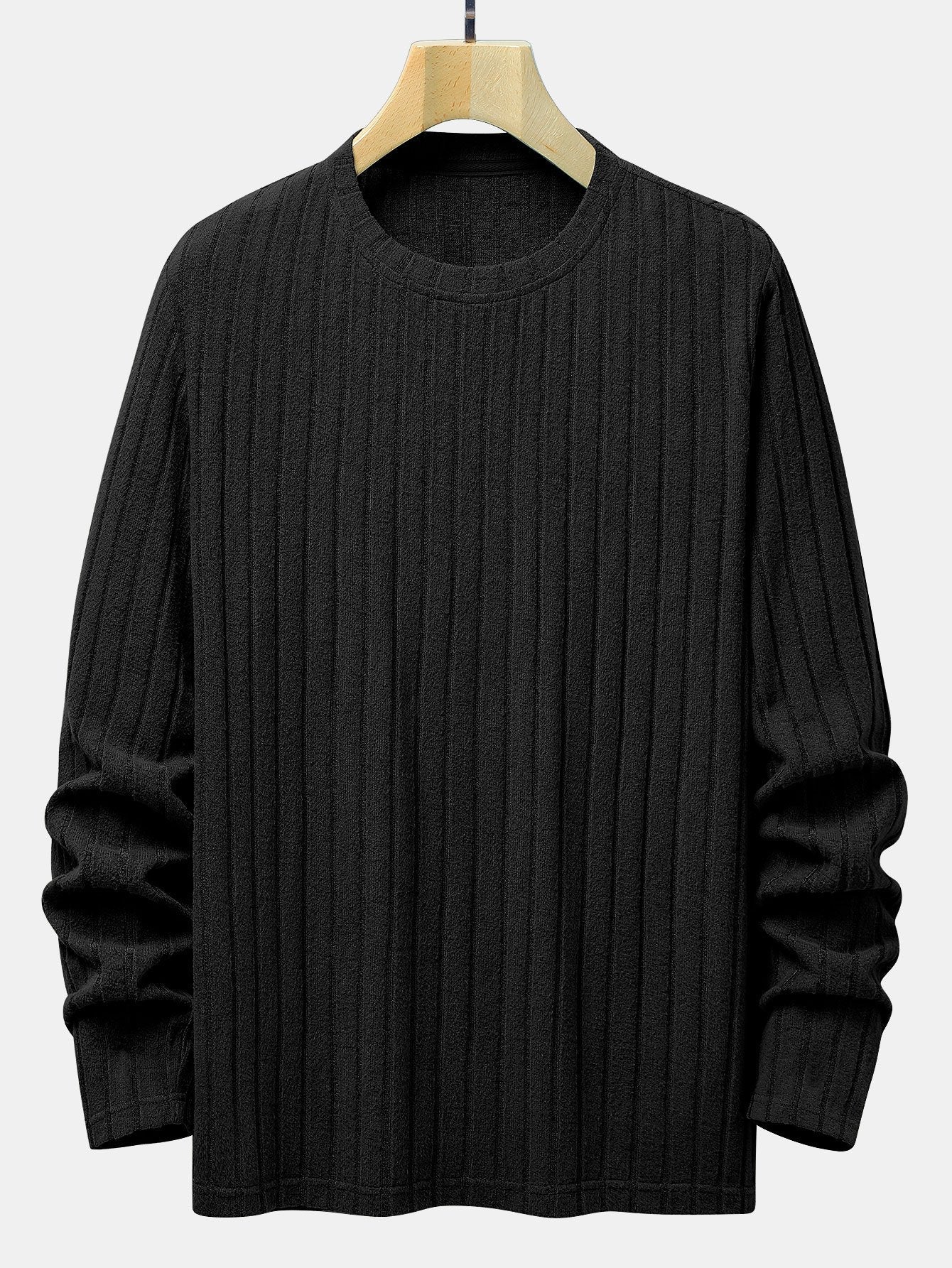 Long Sleeve Knit Ribbed T-Shirt