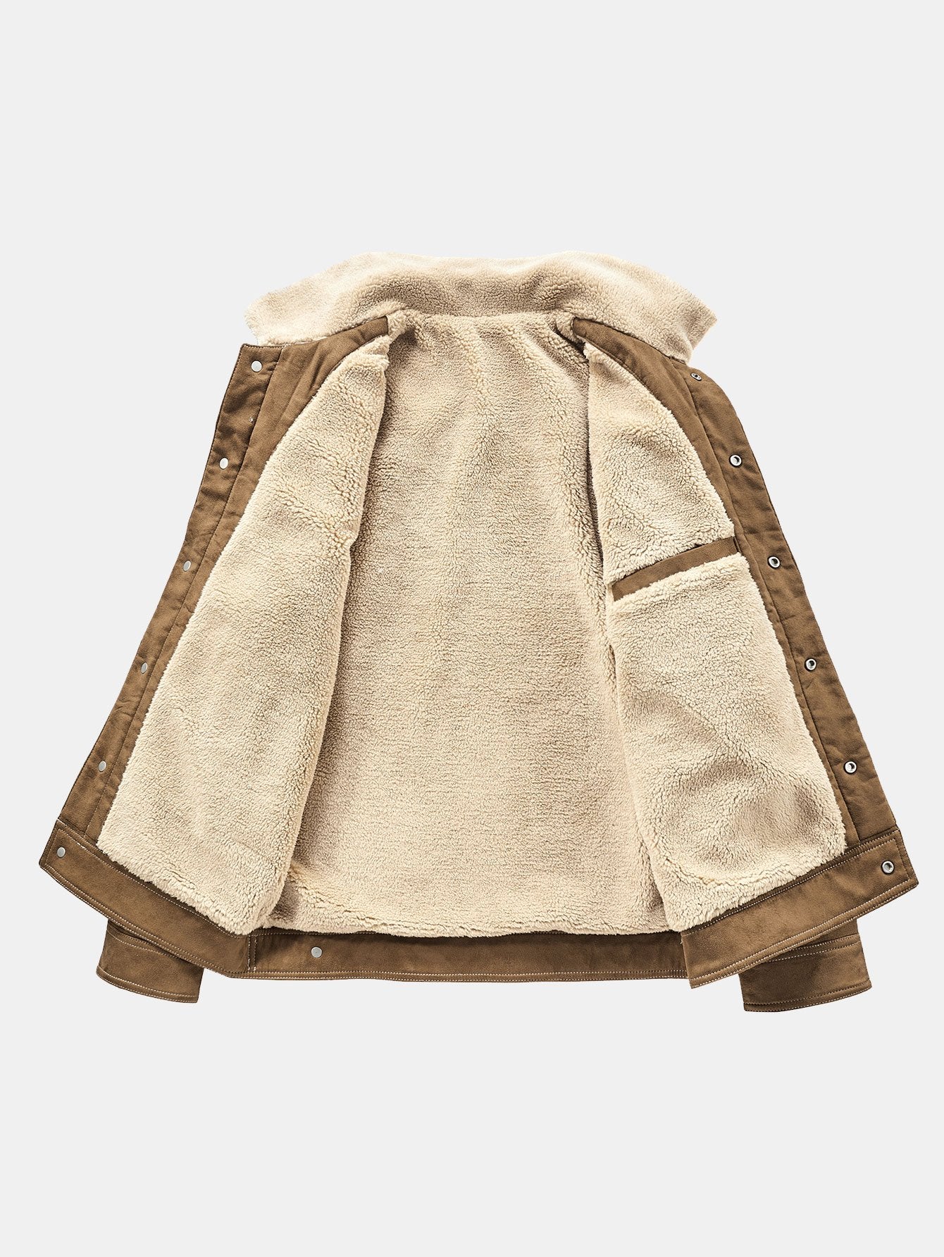 Faux Suede Teddy Lined Utility Jacket