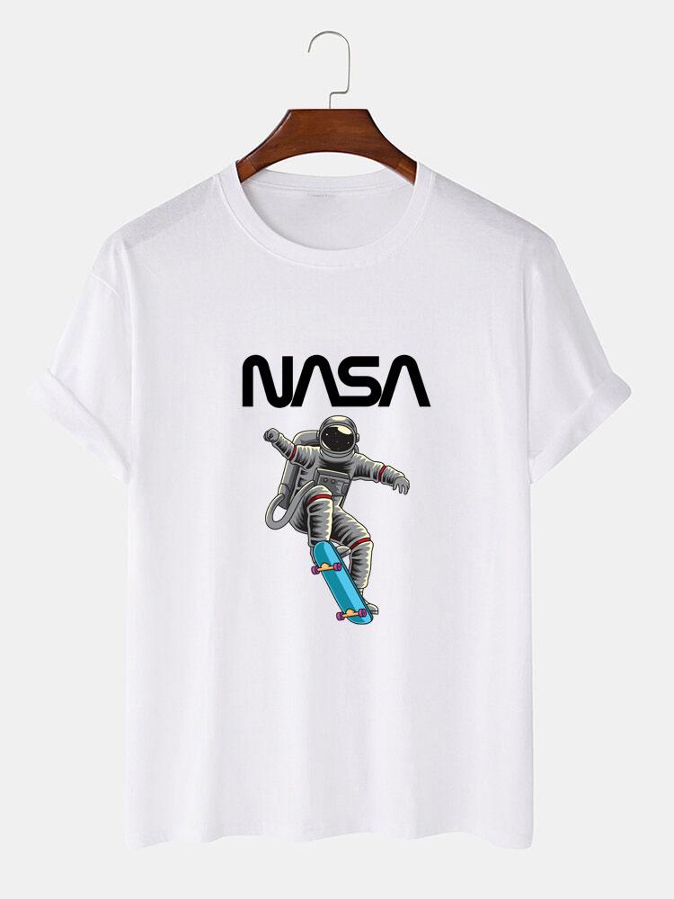 NASA Skateboard Astronaut Print T-Shirt