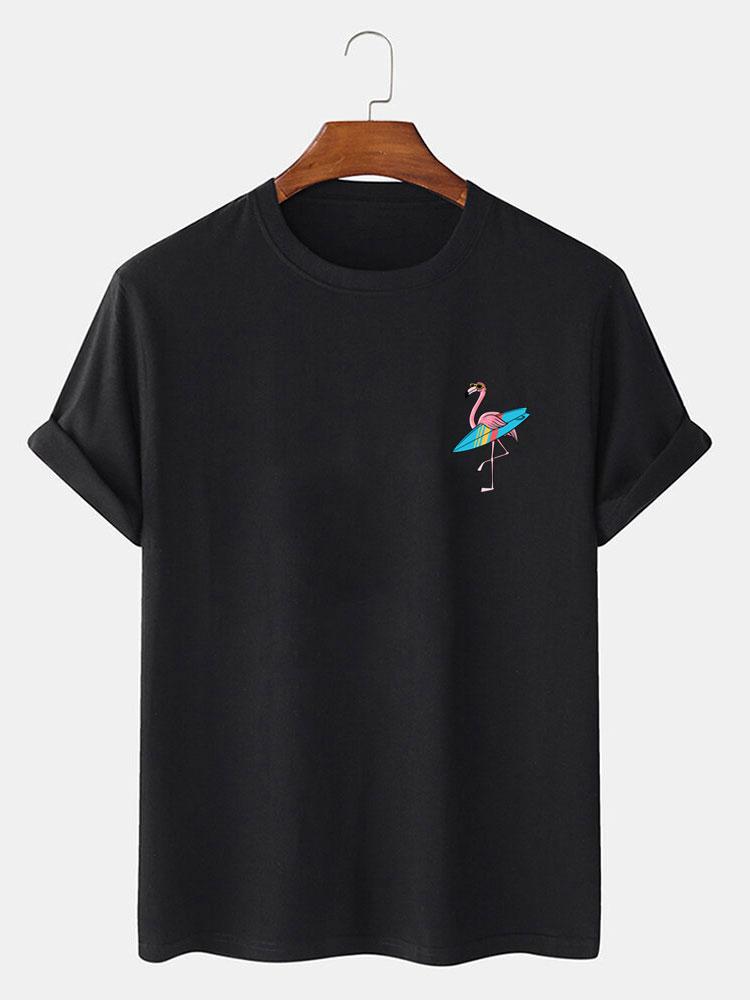 Surf Flamingo Print T-Shirt