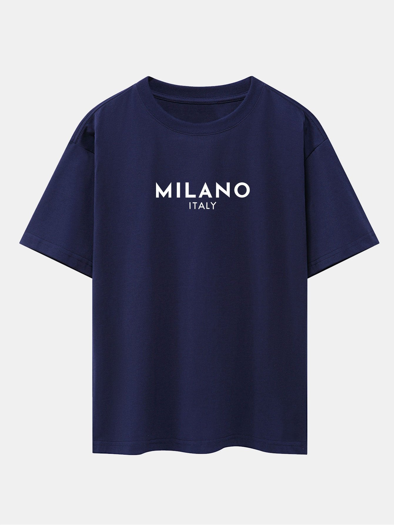 Milano Italy Print Drop Shoulder Oversize T-Shirt