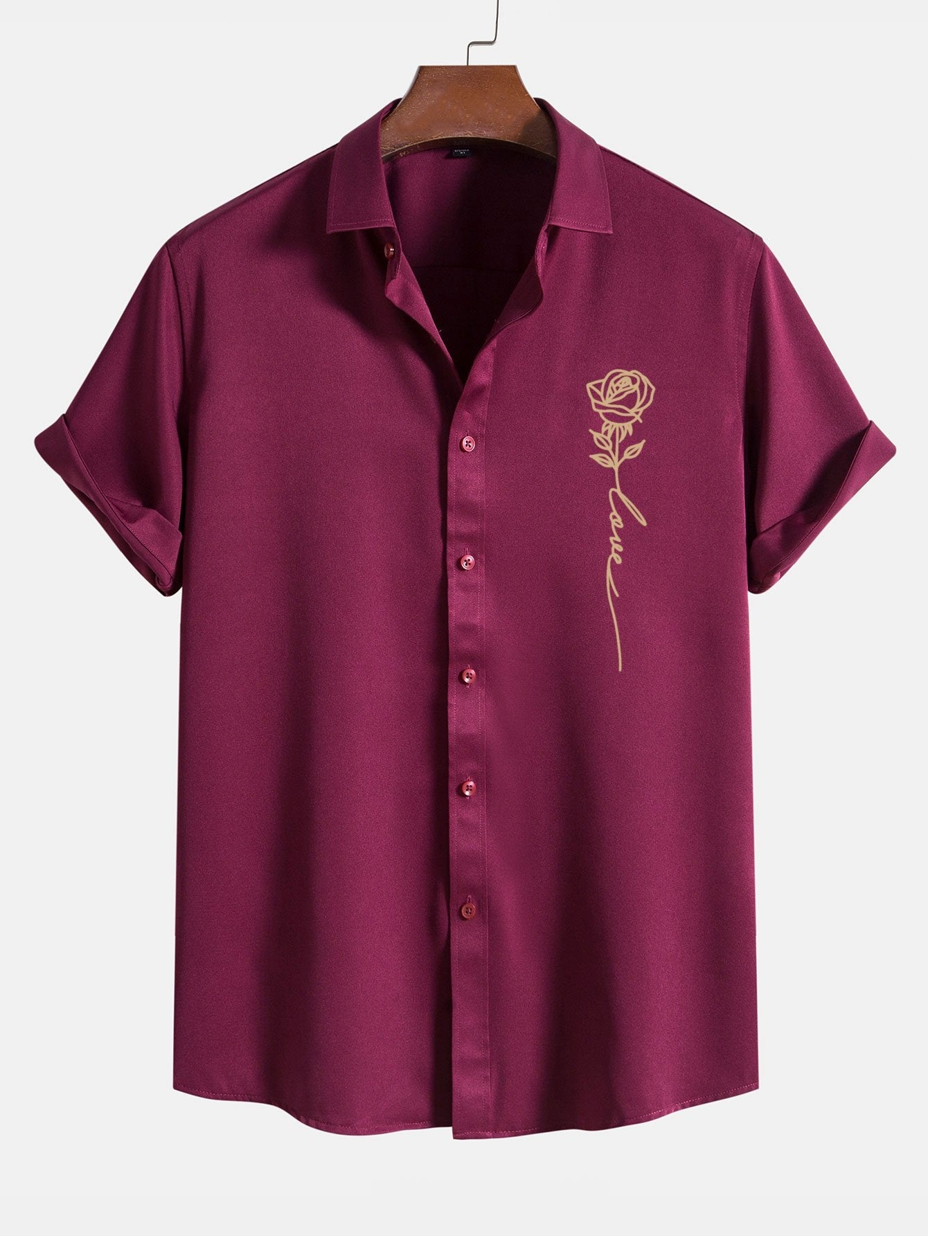 Chemise boutonnée à imprimé Rose Love