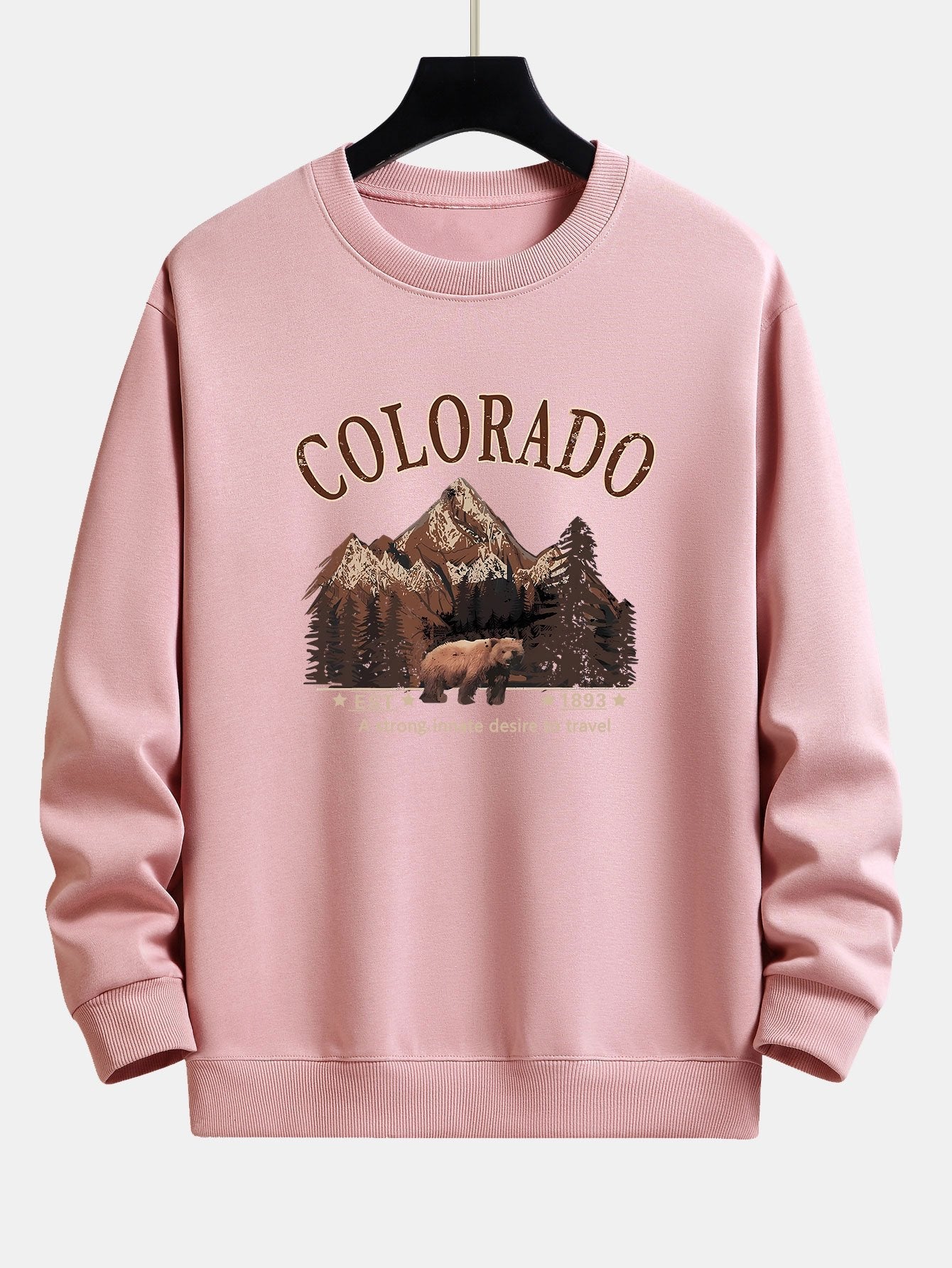 Sweat-shirt coupe décontractée à imprimé ours du Colorado