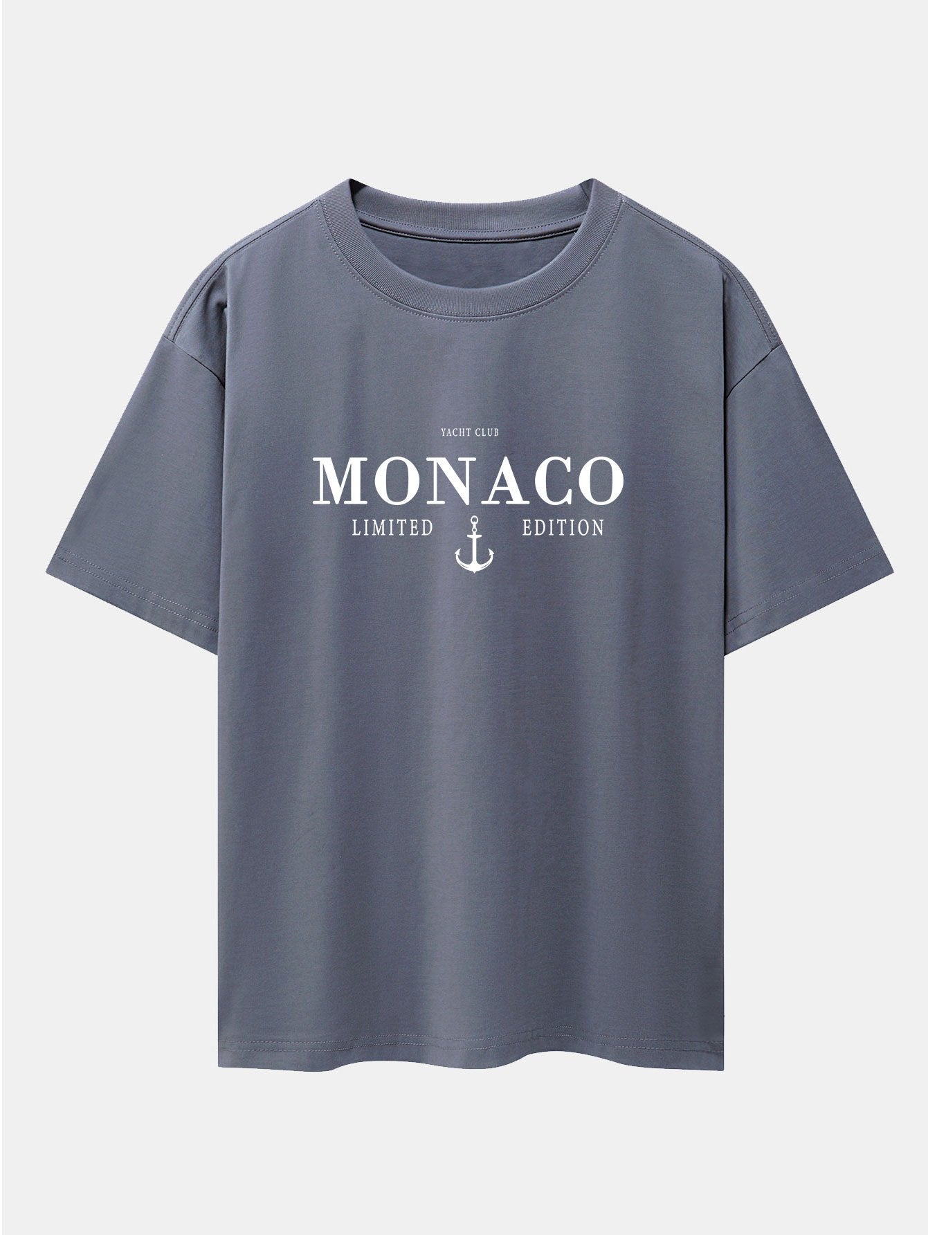 Monaco Slogan Print Drop Shoulder Oversize T-Shirt